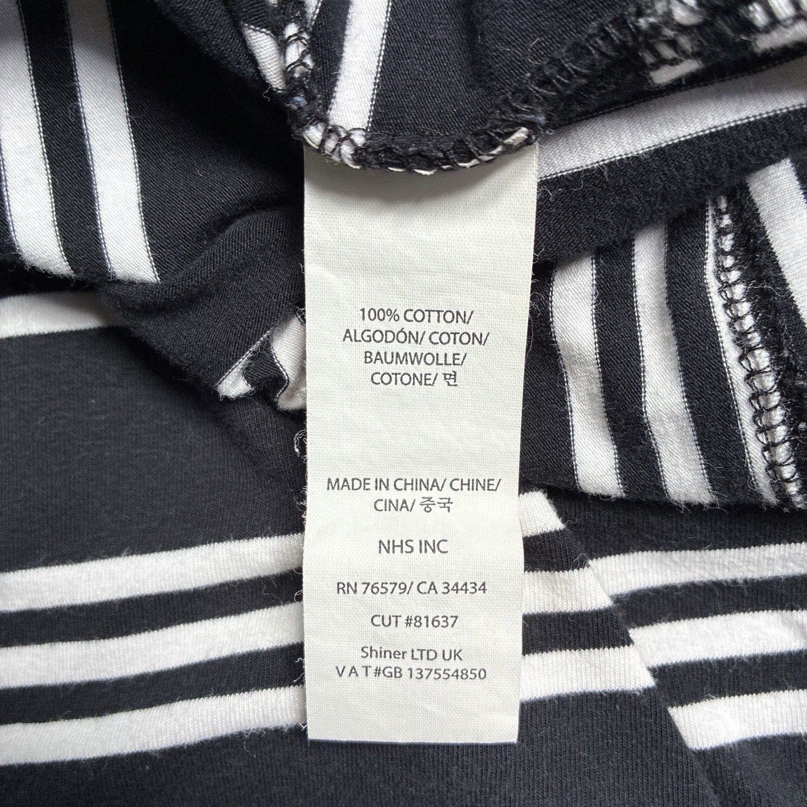 Santa Cruz Striped Ringer T-Shirt Black White Red Embroidered Dot Logo Medium