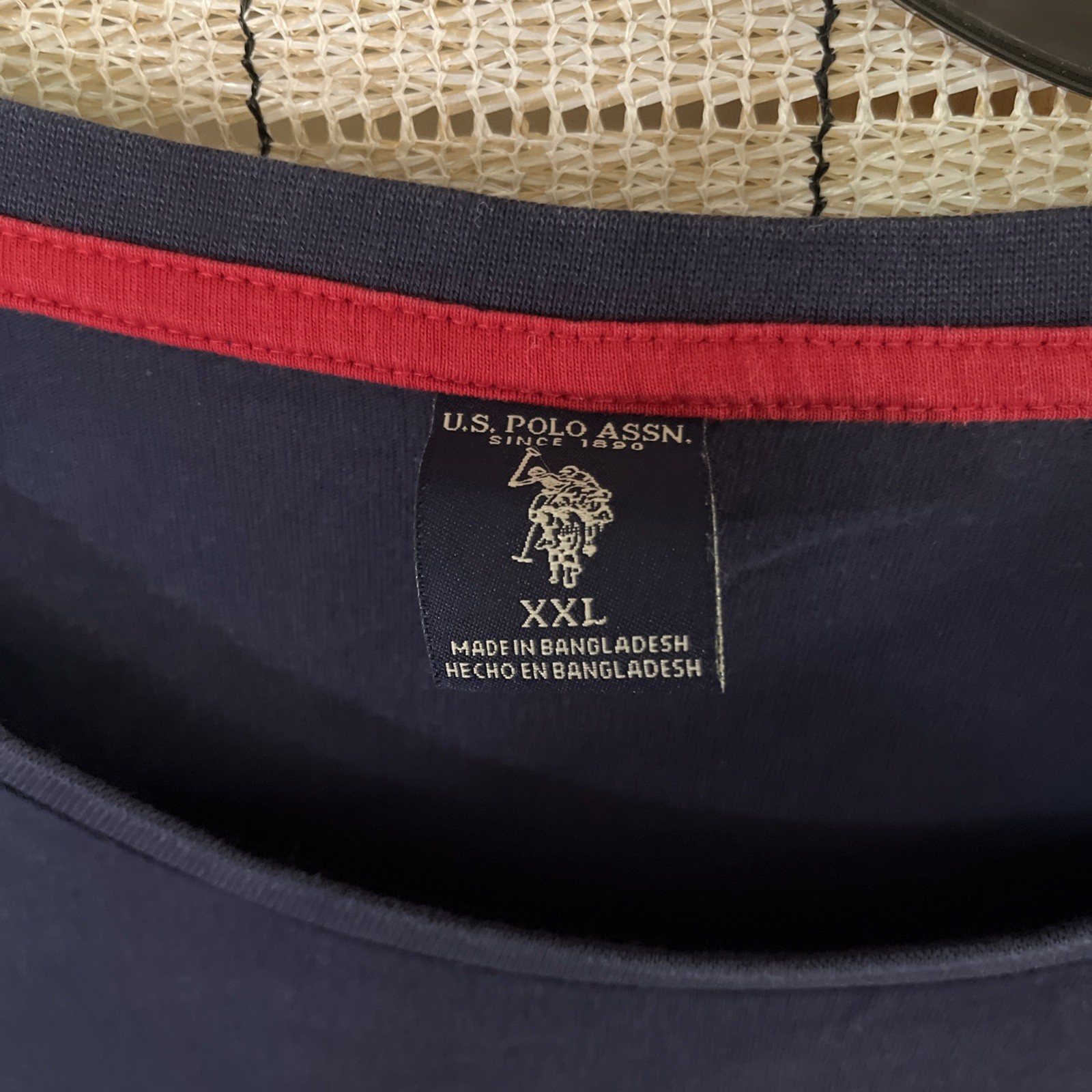 US Polo Assn Shirt Mens Size XXL 2XL Long Sleeve Navy Blue Embroidered Red Logo