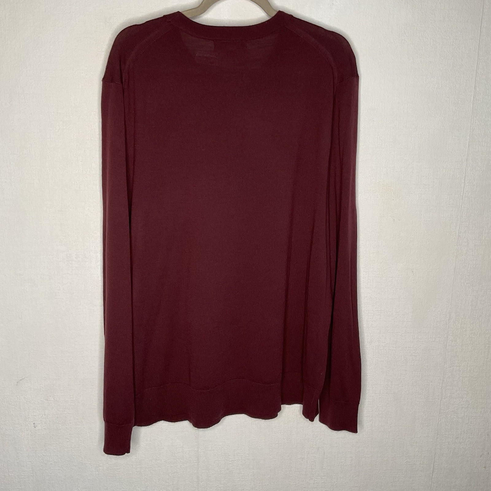 Banana Republic Men’s Merino Wool Crew Neck Sweater Dark Red Maroon Size XL