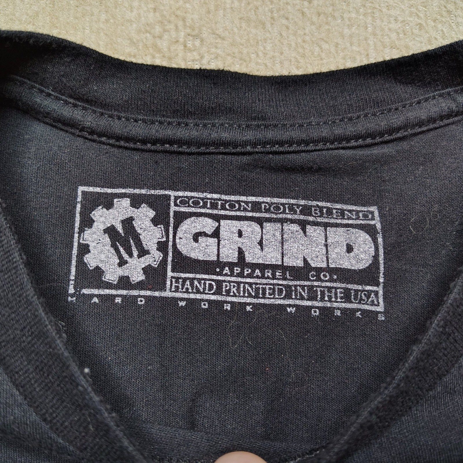 Grind Athletics T-Shirt Mens M Lightning Skull Graphic Tee Black Short Sleeve