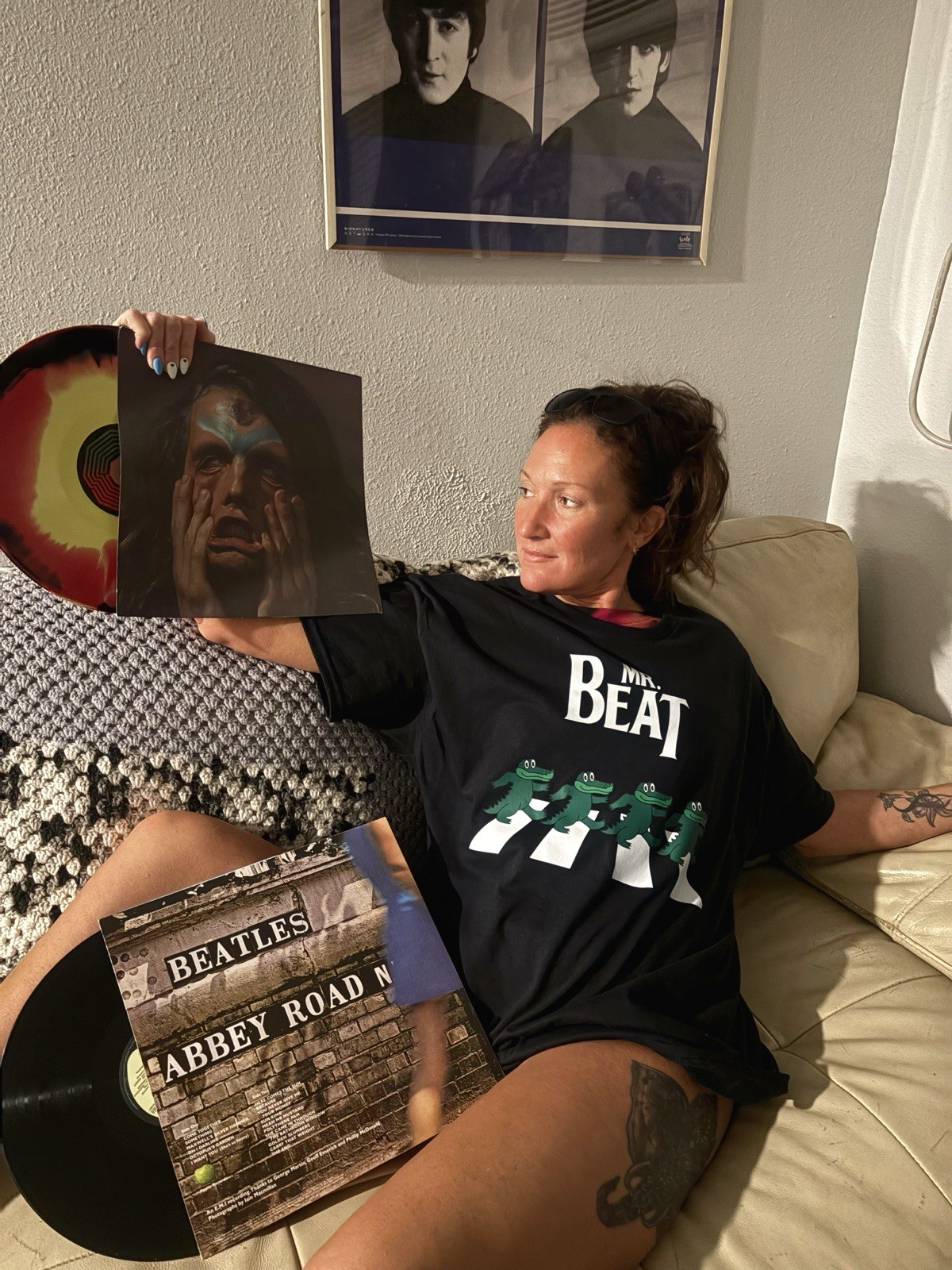 King Gizzard & The Beatles tee, (L-2X, pick size) (tie-dye sold out, BLACK ONLY)