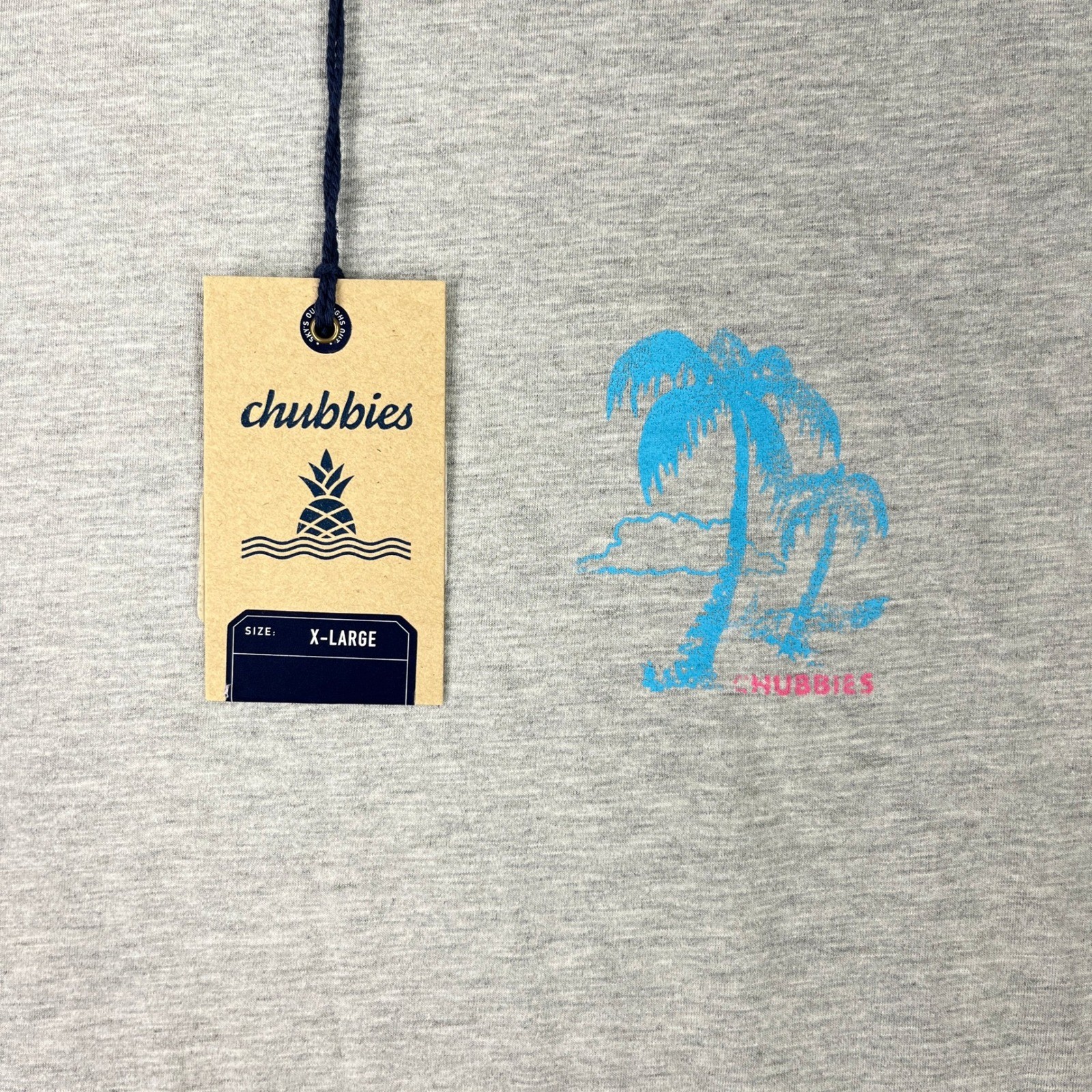 Chubbies Mens XL Grey Palm Tree Graphic T Shirt The Weekend Has Arrived