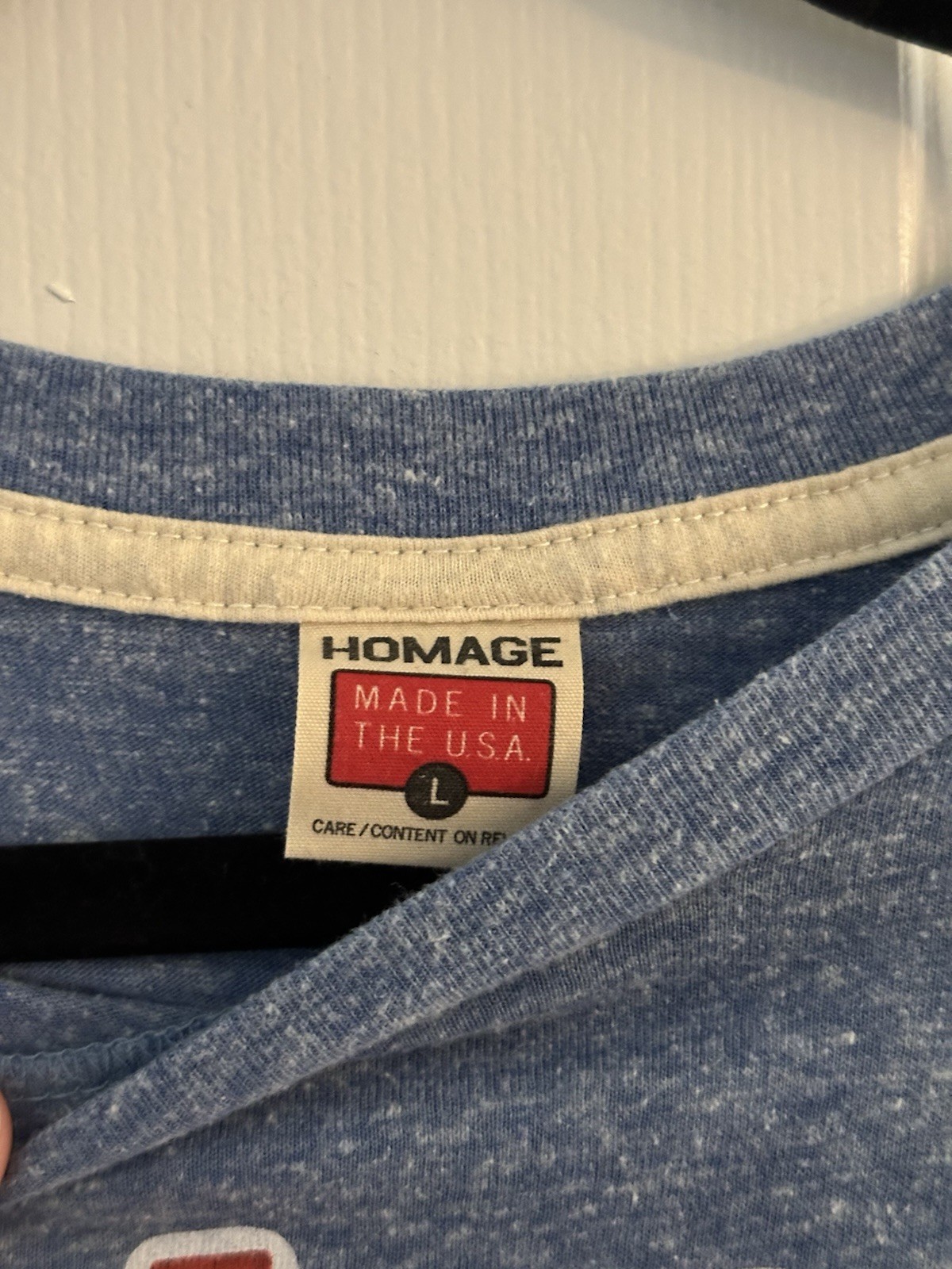 TOPPS T Shirt L HOMAGE Picture Cards Baseball Heather Blue