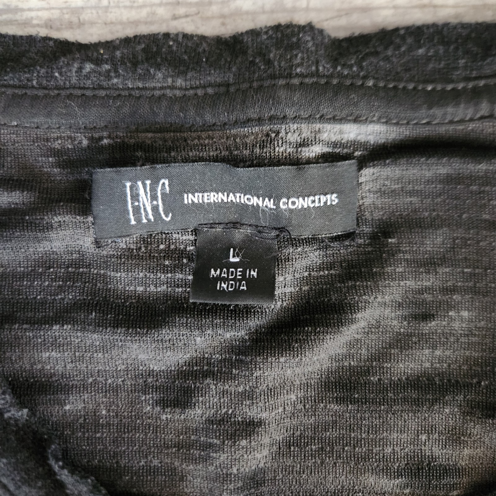 Inc International Concepts Distressed T Shirt Mens Deep Black New Size Large