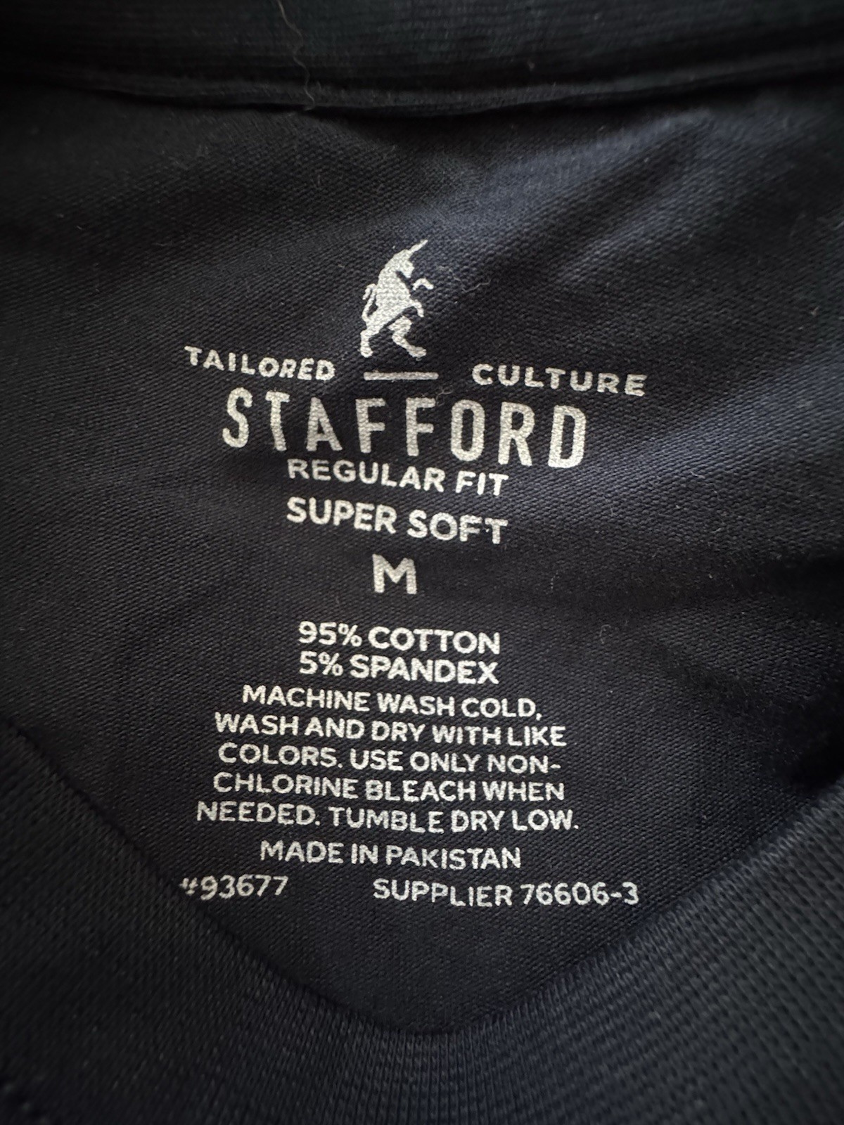 New Stafford Medium Solid Navy Blue Super Soft Crew Neck Short Sleeve T-Shirt