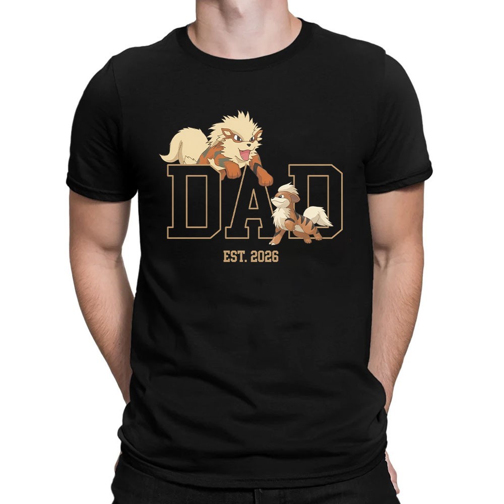 Custom PokaDad T-Shirt Personalized Anime Characters Father’s Day Gift Dad Tee