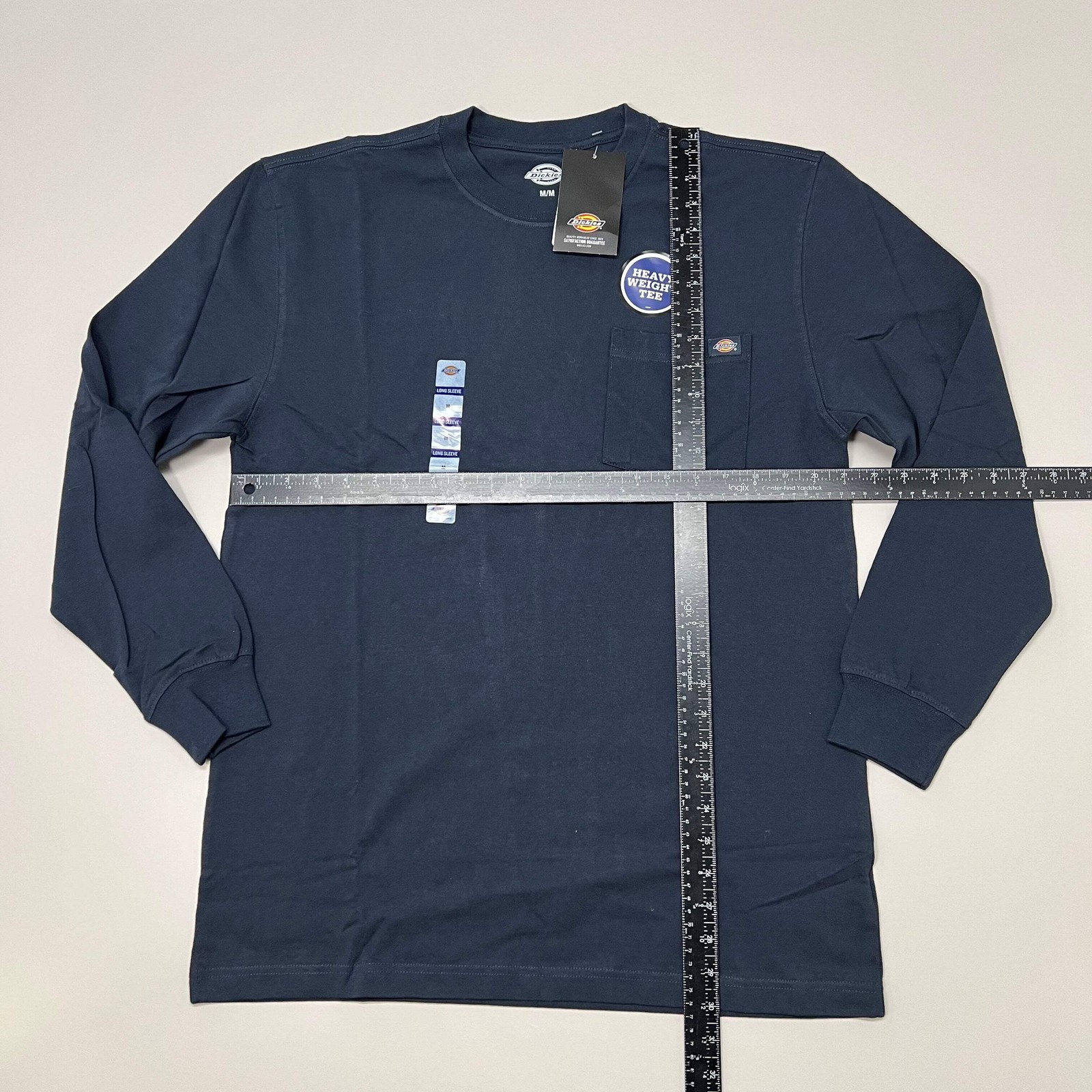 DICKIES Heavyweight Fabric Long Sleeve Pocket T-Shirt Men’s Sz M Dark Navy WL450