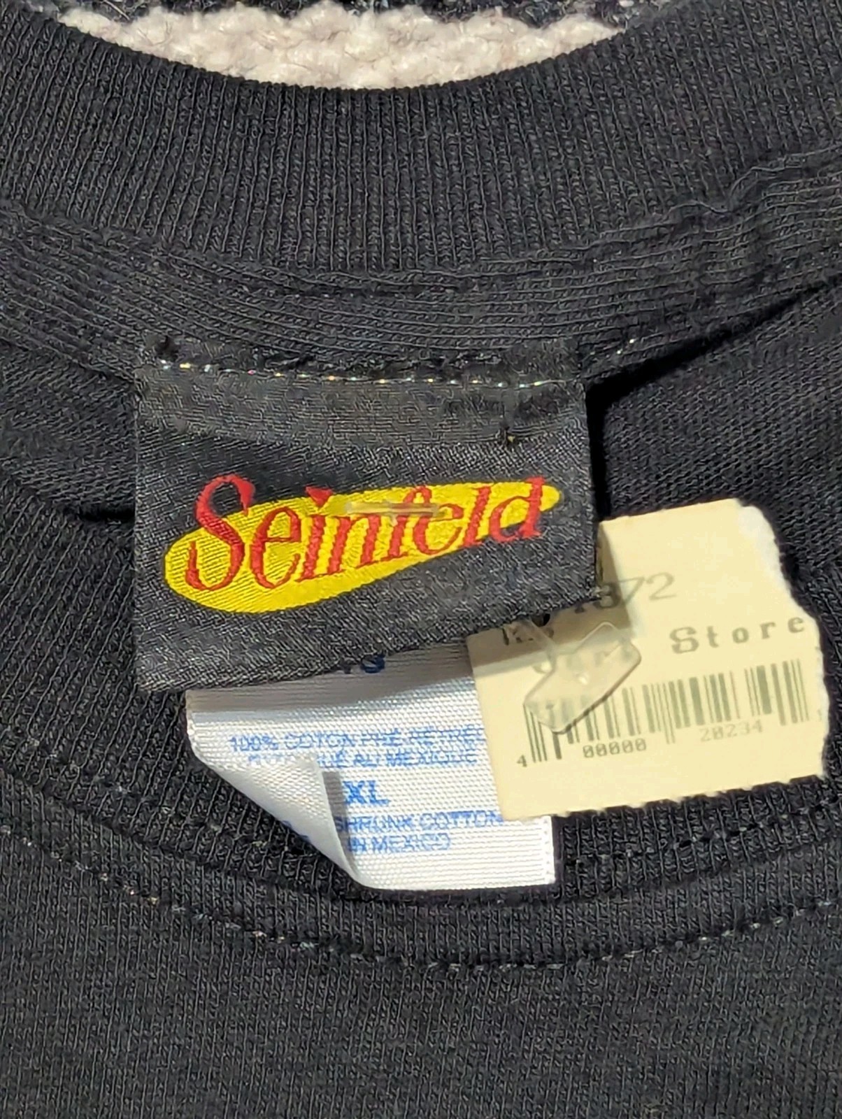Vintage Seinfeld Jerk Store George Costanza Black Ripple Shirt Mens XL NEW