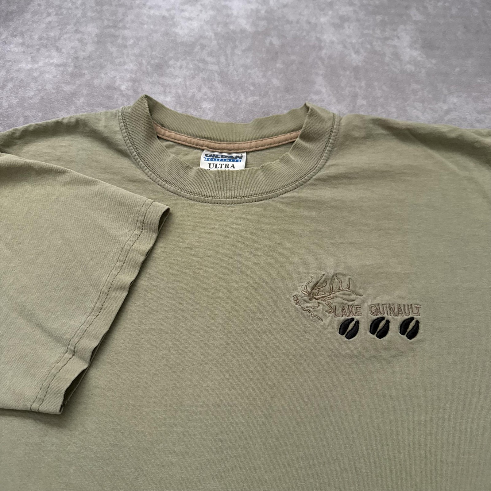 Vintage 90s Lake Quinault Shirt Mens XL Embroidered Elk Nature Outdoor Tee