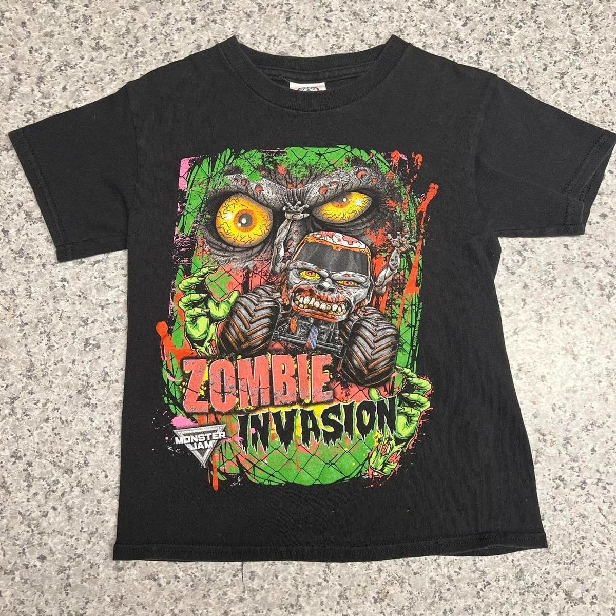 Black and green Zombie Invasion Monster Truck T-shirt