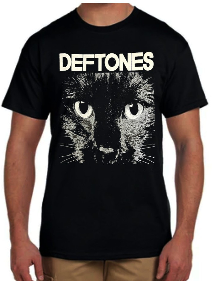 DEFTONES CAT PUNK ROCK BAND Black T Shirt