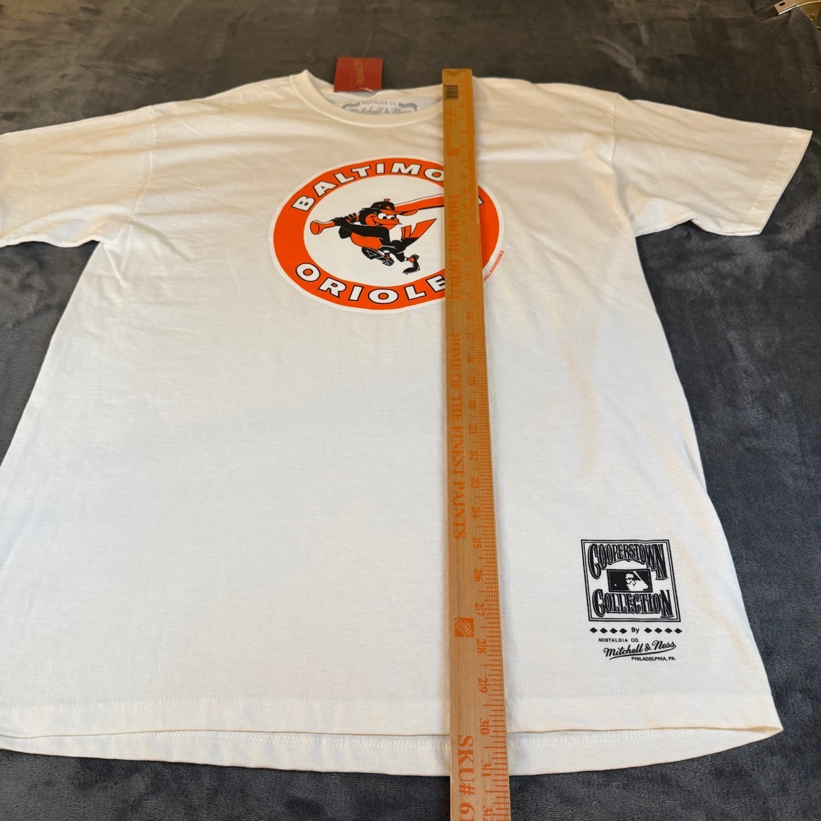 Mitchell Ness Cooperstown Collection T Shirt Mens Large White Baltimore Orioles