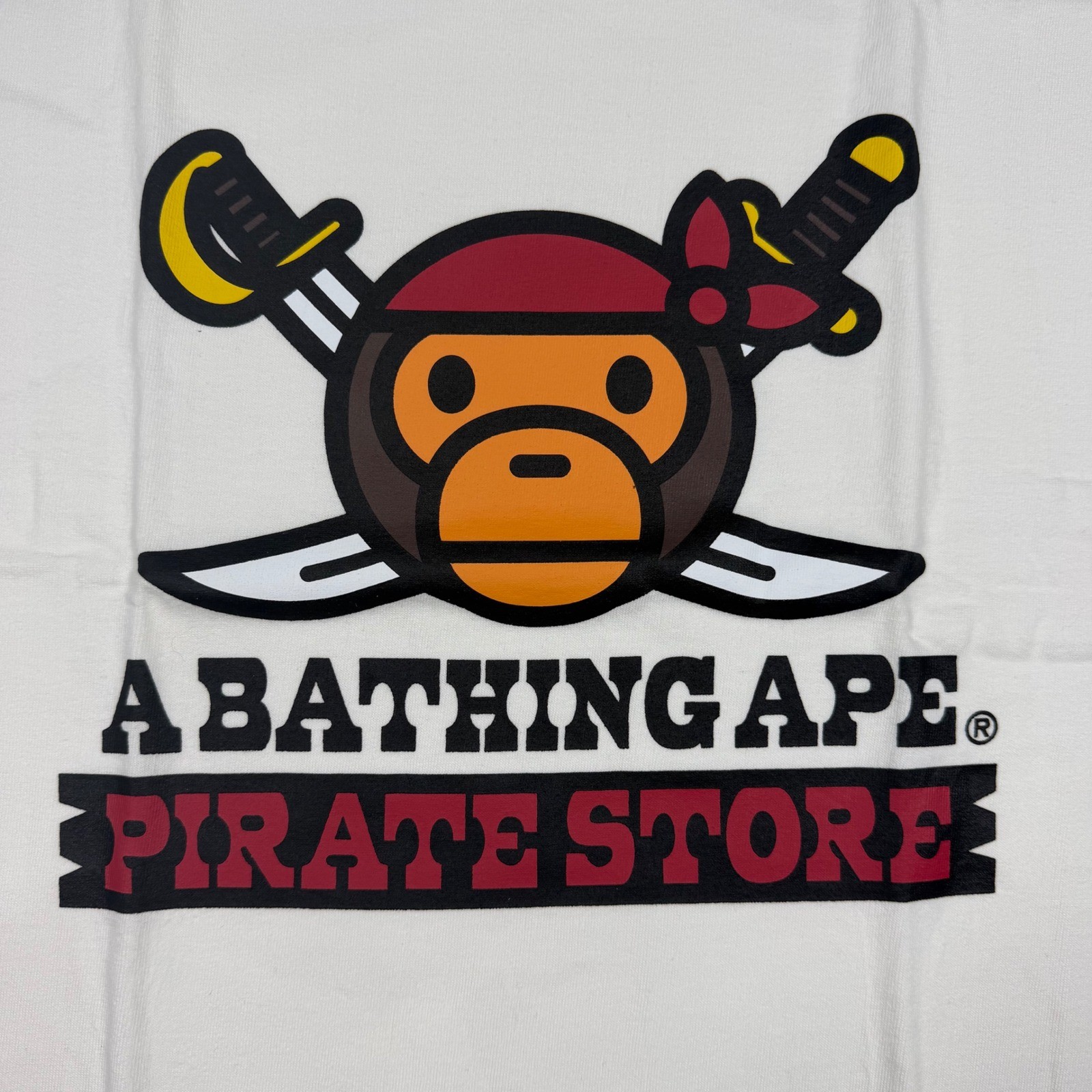 A Bathing Ape Pirate Store Milo Pirate Tee Mens White XL Brand New