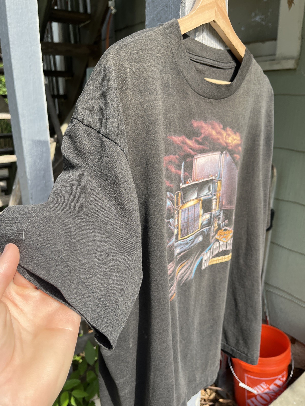 Vintage 3D Emblem Truckers Only 1988 Shirt Truck Stop Harley Single Stitch XL