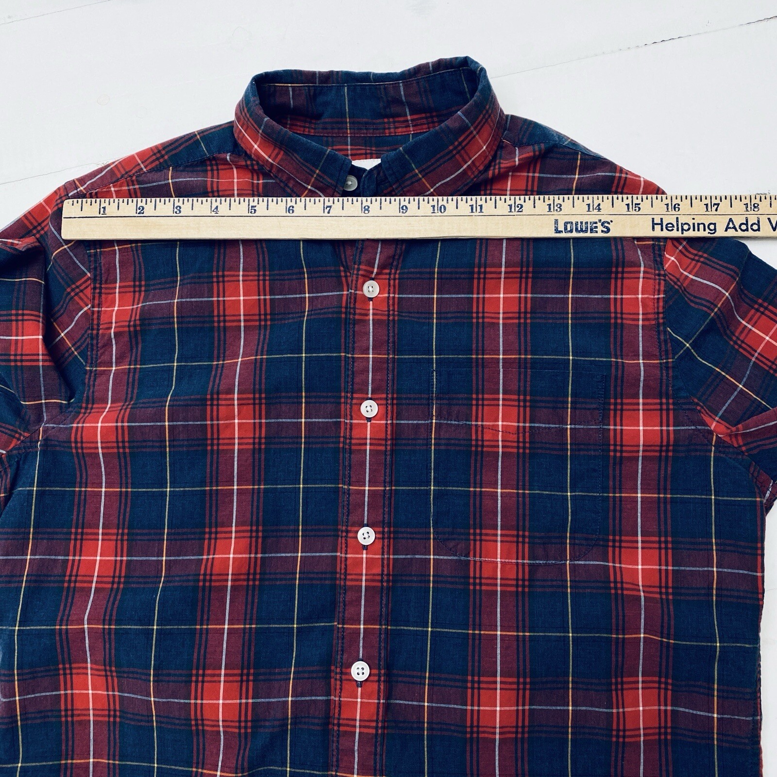 American Eagle Shirt Red Blue Plaid Classic Fit Men Small 100% Cotton Americana