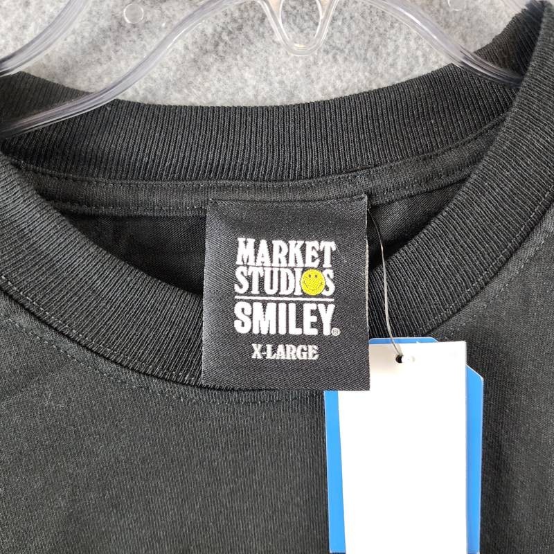 Market Studios Smiley Burnt Rubber Graphic Tee Men’s XL Pirate Black Pullover