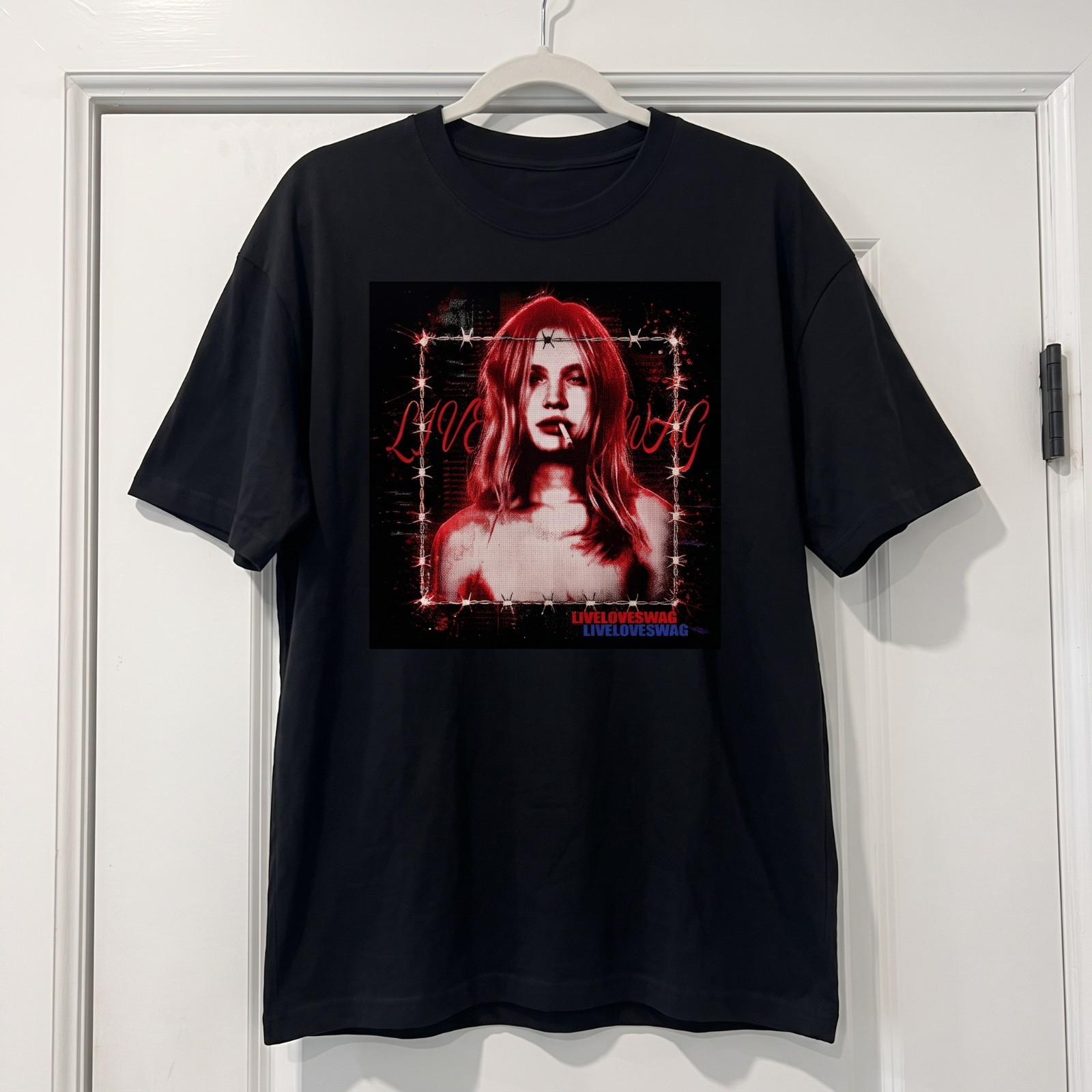 Vintage Grunge Portrait Graphic T-Shirt Gothic Aesthetic Unisex Black Tee M-XL