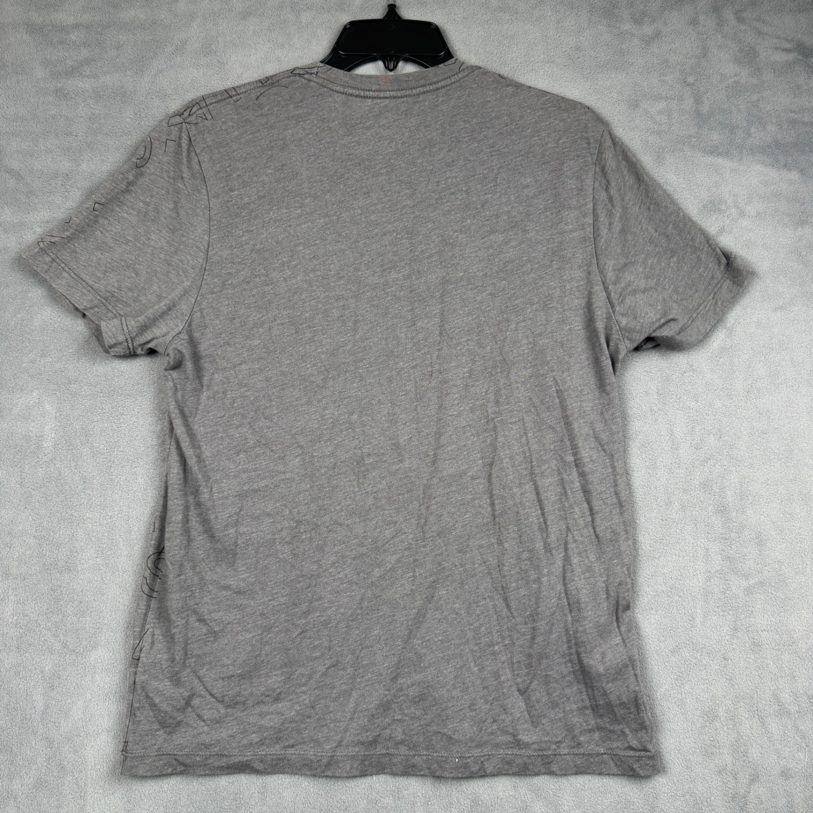 Michael Kors Mens T-Shirt Gray All Over Outline Logo Graphic Crew Neck Medium