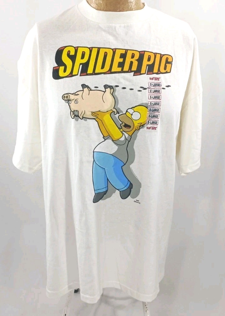 The Simpsons Movie Homer Simpson Spider Pig T-Shirt Men’s XL Spiderpig Hot Topic