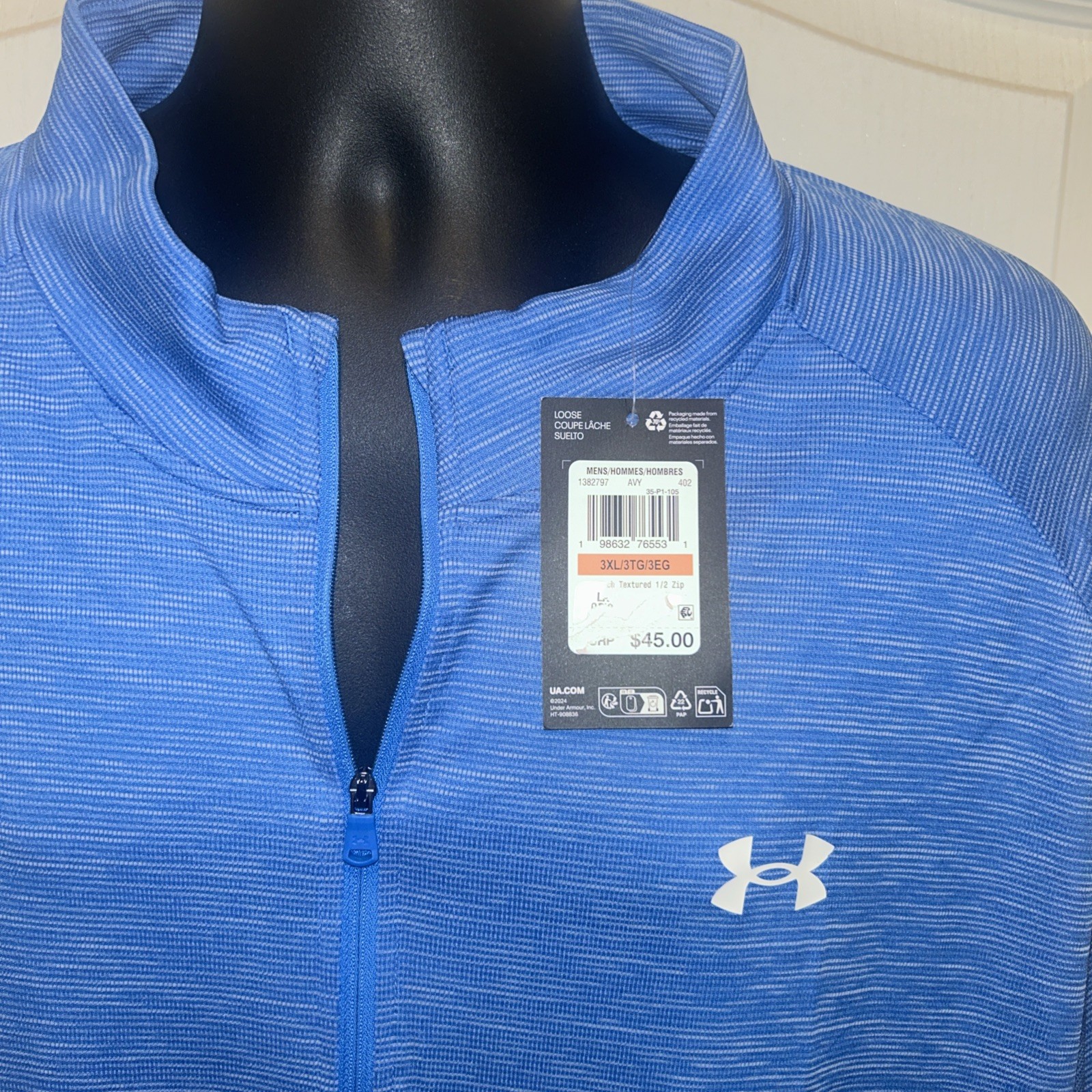 NWT Under Armour 1/4 Zip Men’s Tech Tee Long Sleeve Size 3XL — FREE SHIPPING