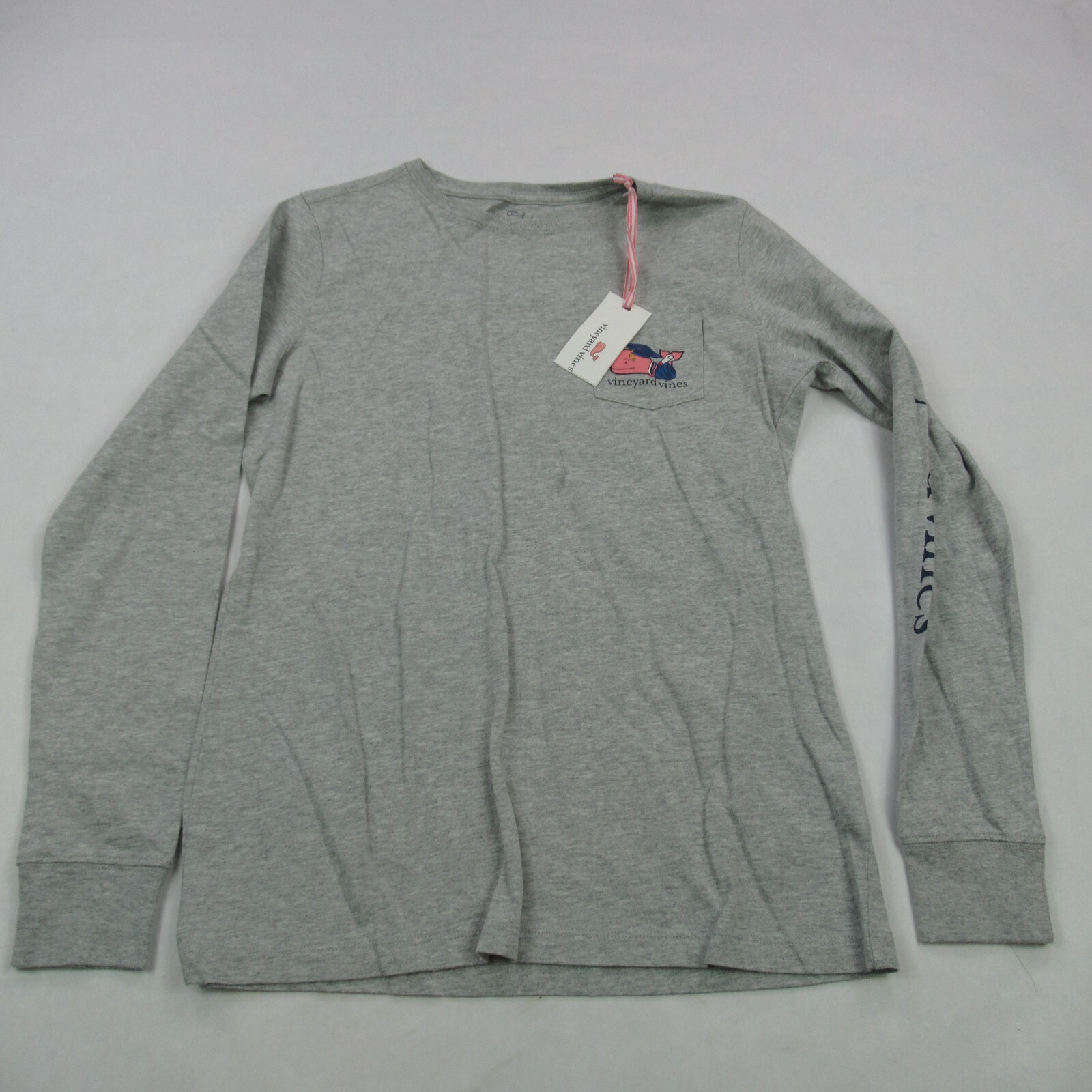 Vineyard Vines Shirt Mens 2XS Gray Long Sleeve Crew Neck Pocket Cotton
