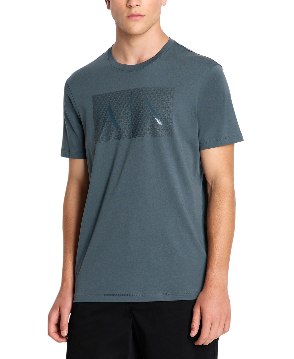 A|X Armani Exchange Men’s Foundation Triangulation T Shirt Dark Slate XXL