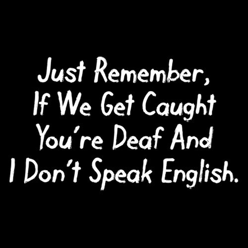If We Get Caught You’re Deaf Sarcastic Humor Graphic Novelty Funny T Shirt