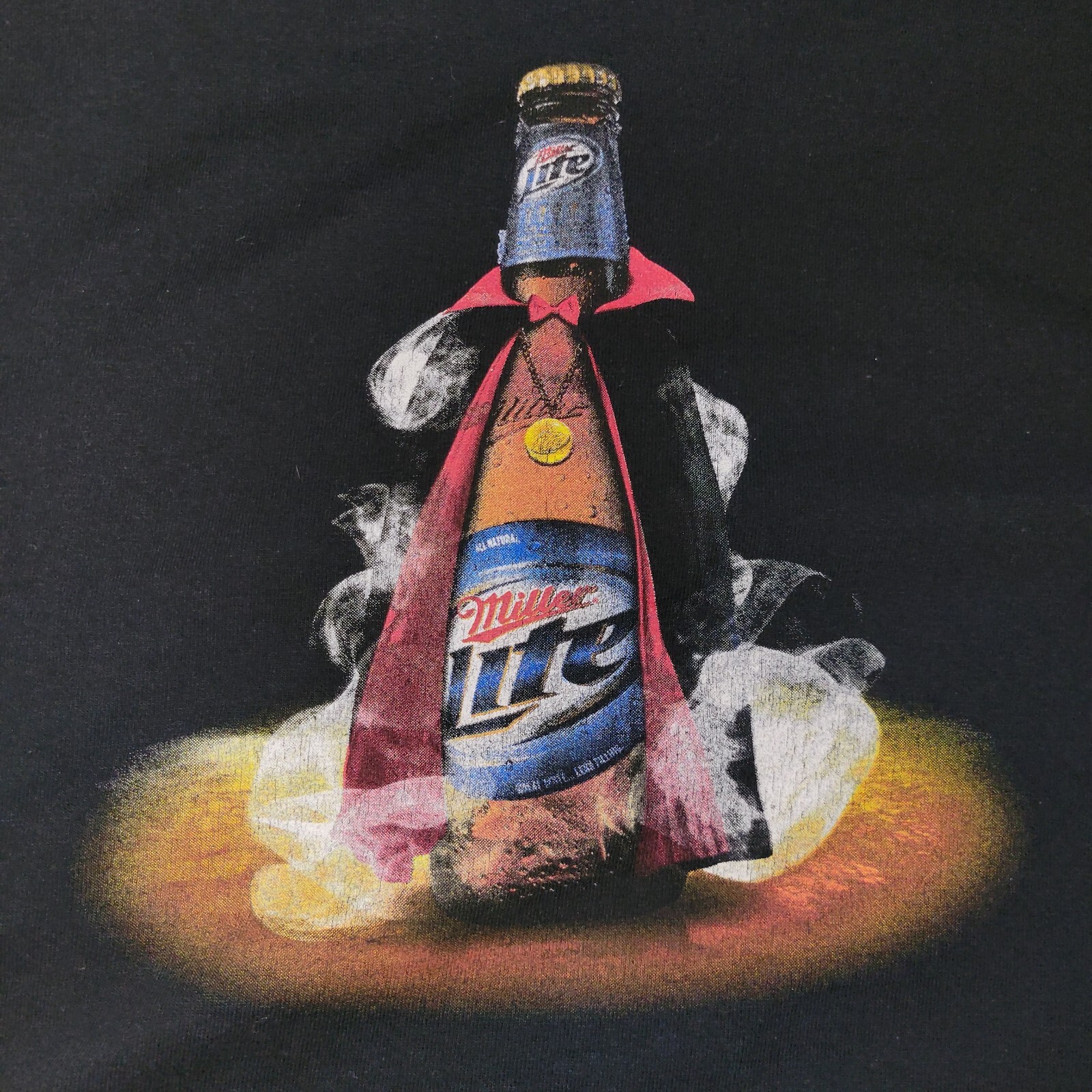 Y2K Miller Lite The Ruler Of The Night Vampire Beer T-Shirt Men’s Size XL Black