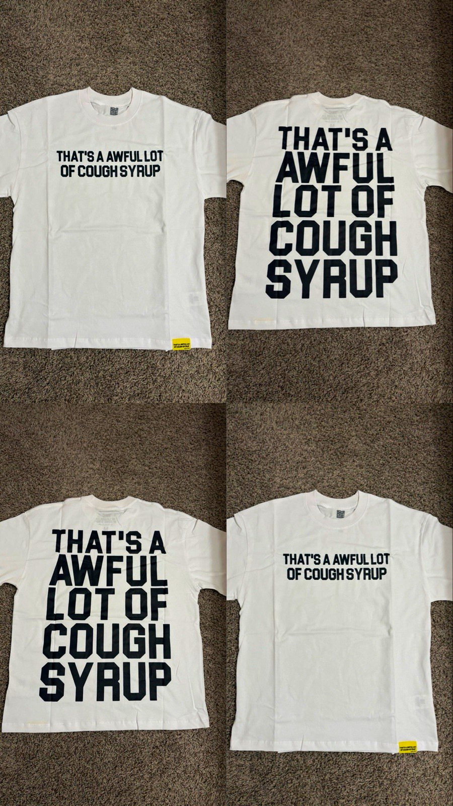 Thats a awful lot of cough syrup Unisex Tee M White Crew Neck Graphic Print