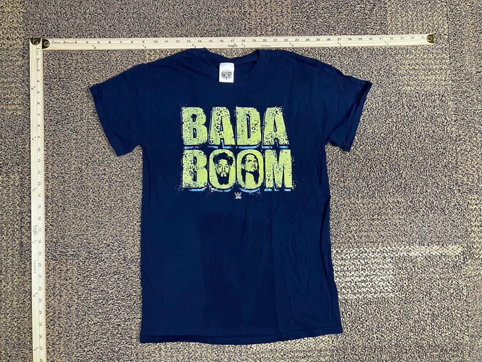 WWE Bada Boom T-Shirt Mens S Blue Enzo & Big Cass Graphic Short Sleeve Licensed