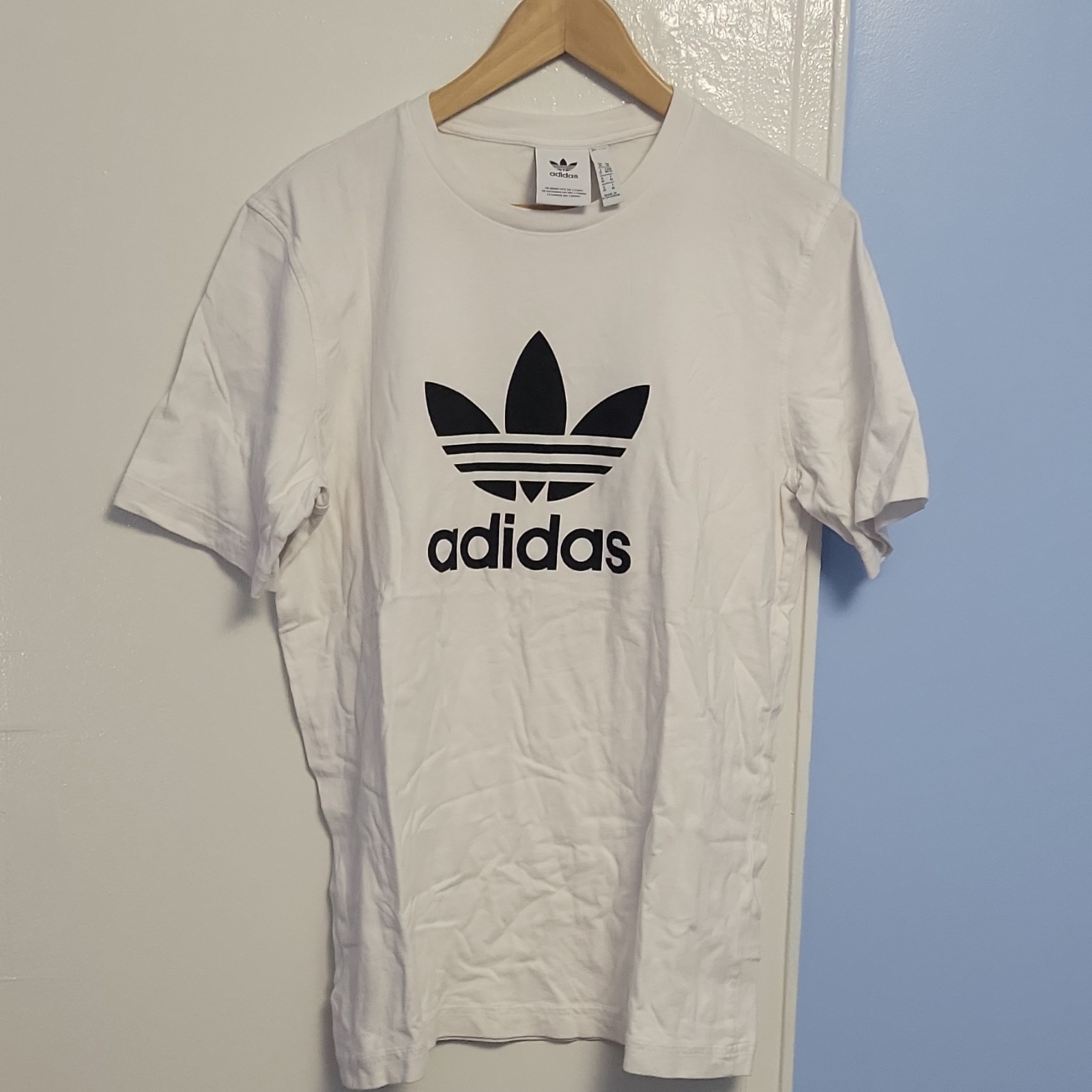 adidas Originals Men’s White Trefoil Logo Graphic T-Shirt Size L