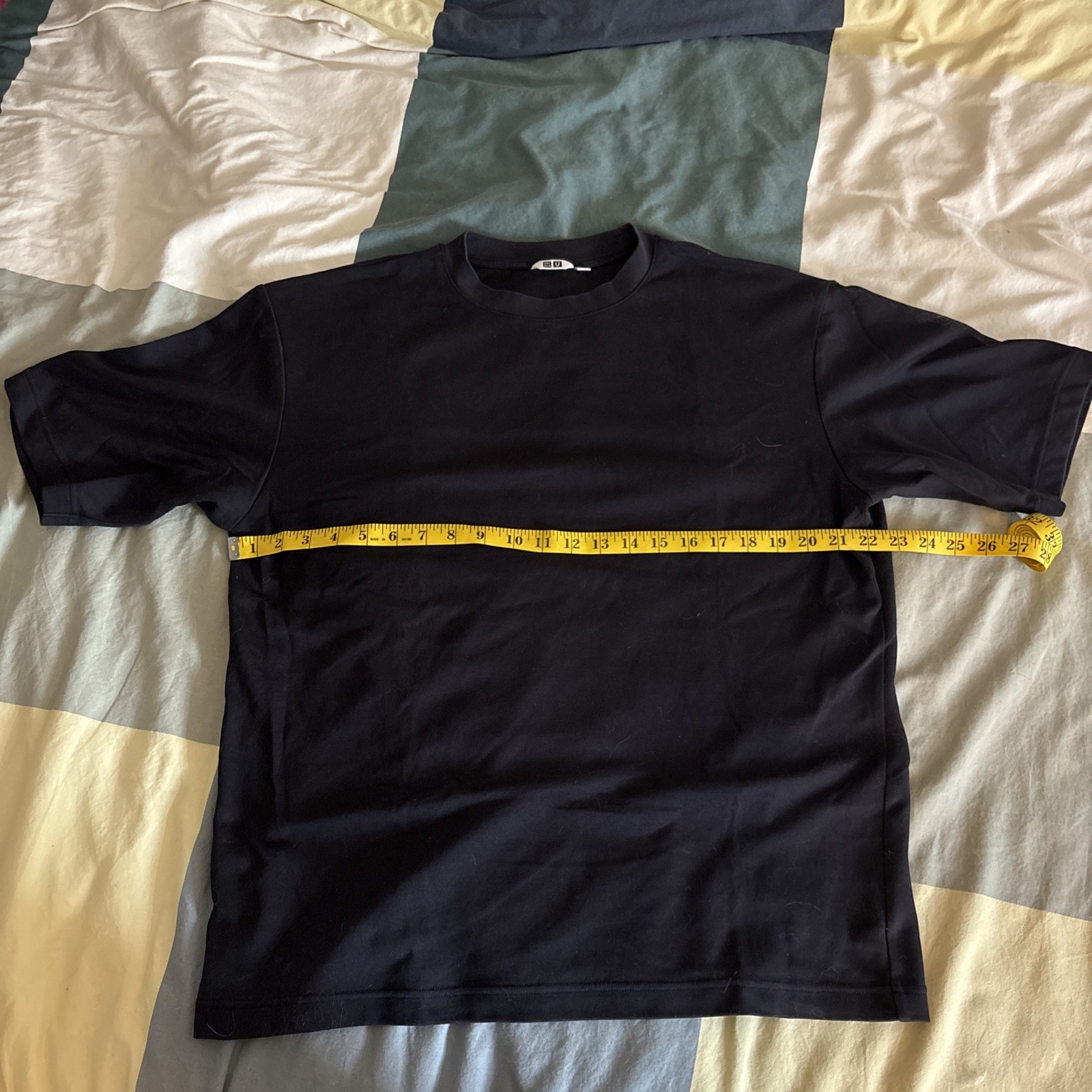 Uniqlo U AIRism Black Cotton Jersey T-shirt Men’s Crew Neck Short Sleeve Size L
