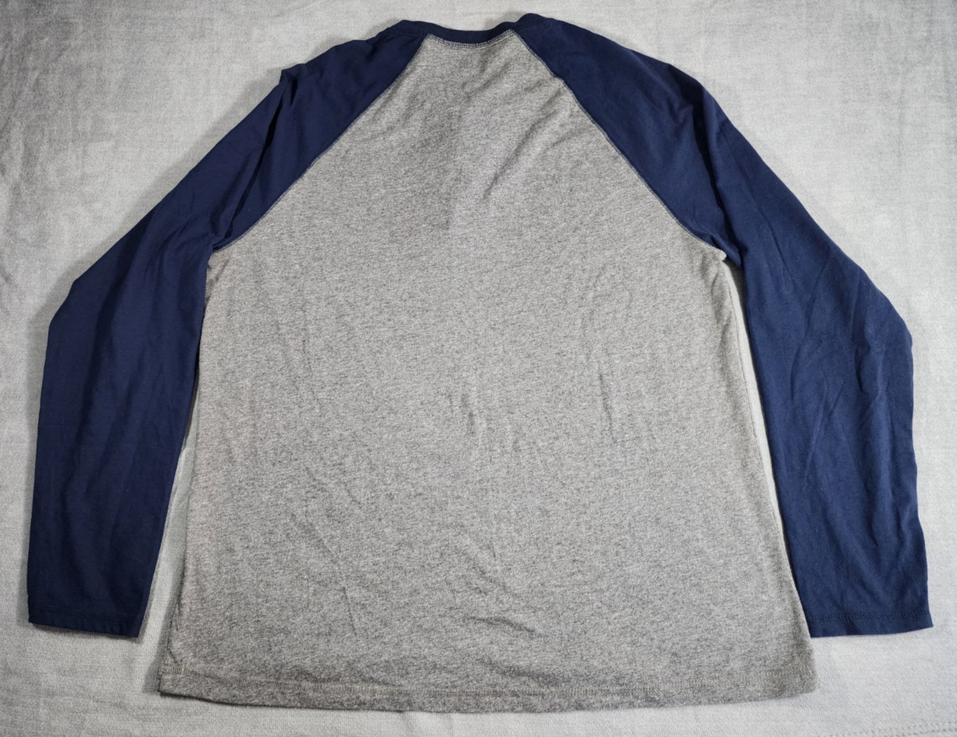 Woolrich Men’s Large Blue Long Sleeve Henley Shirt Cotton Collarless Pullover