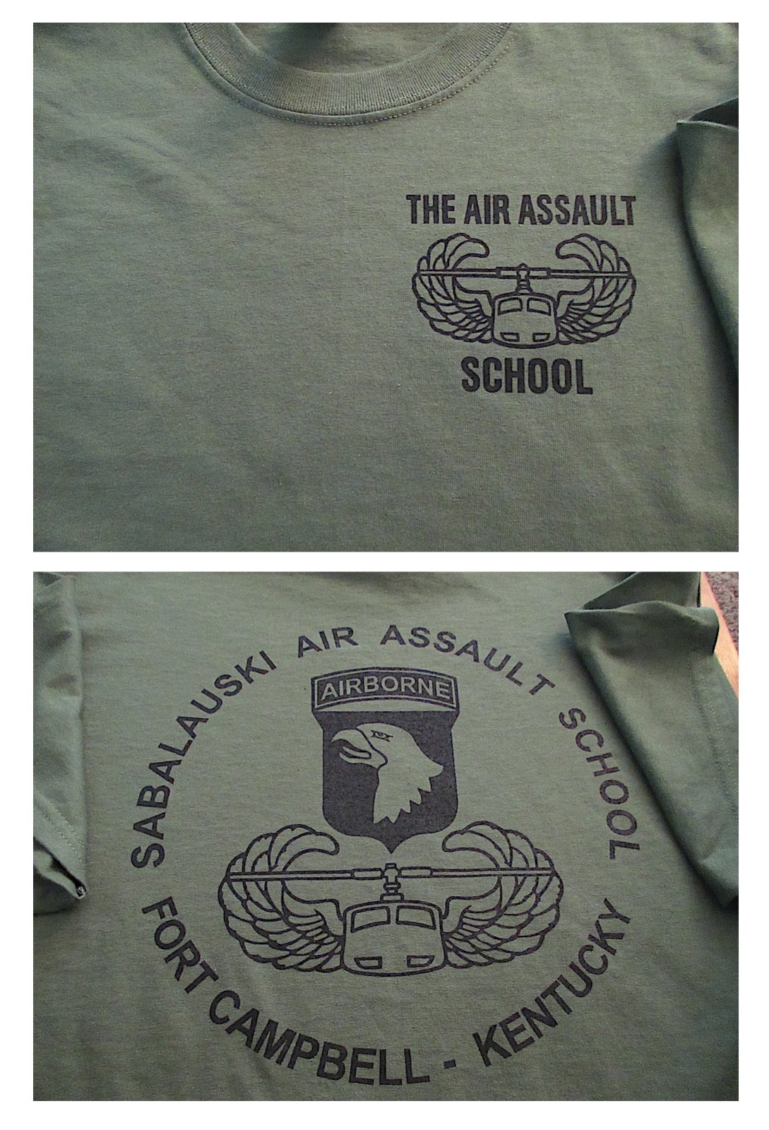 AIR ASSAULT 101 Airborne School SABALAUSKI T-Shirt Large Ft Campbell Kentucky US