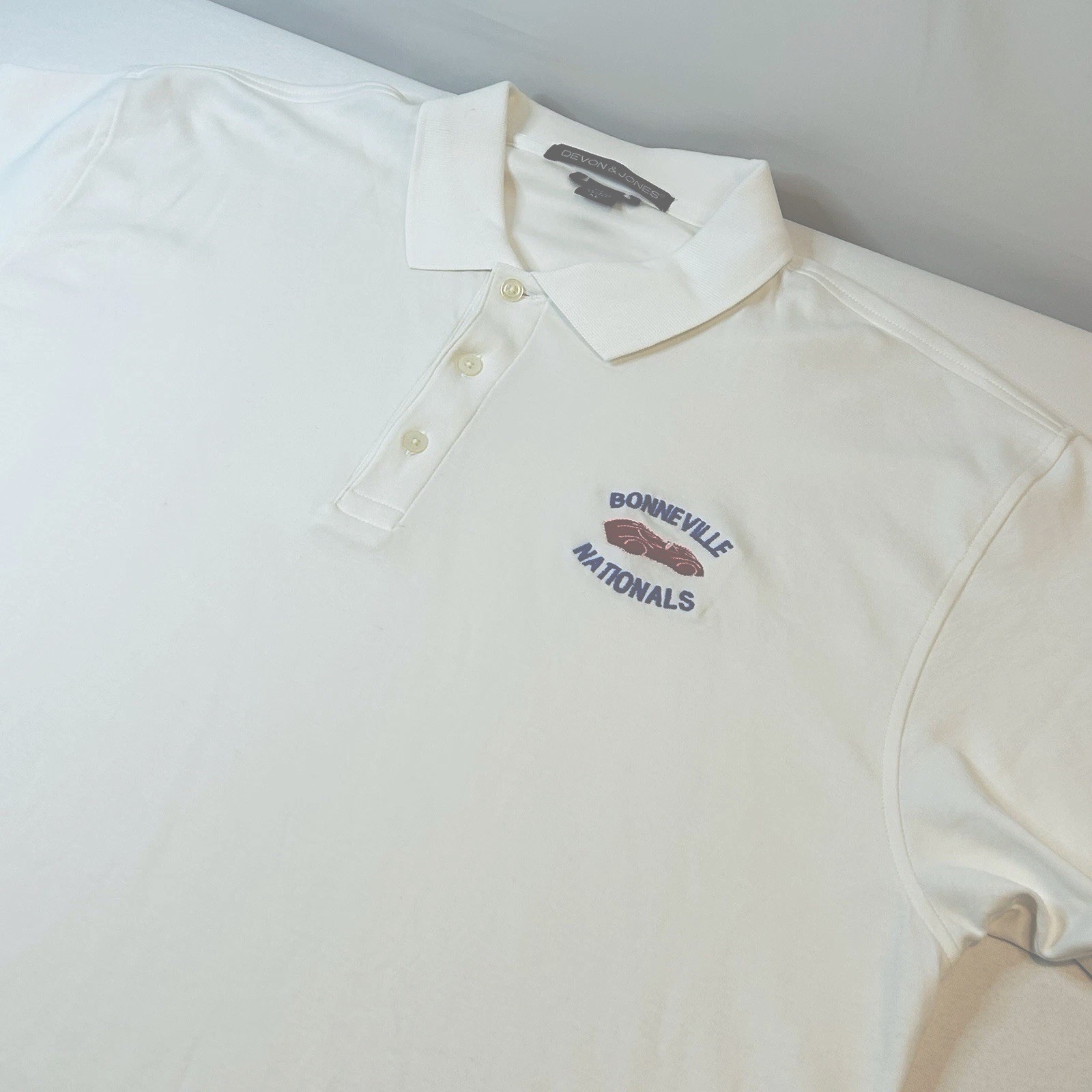 Bonneville Salt Flats Speedway Nationals Shirt Polo White Men’s XL