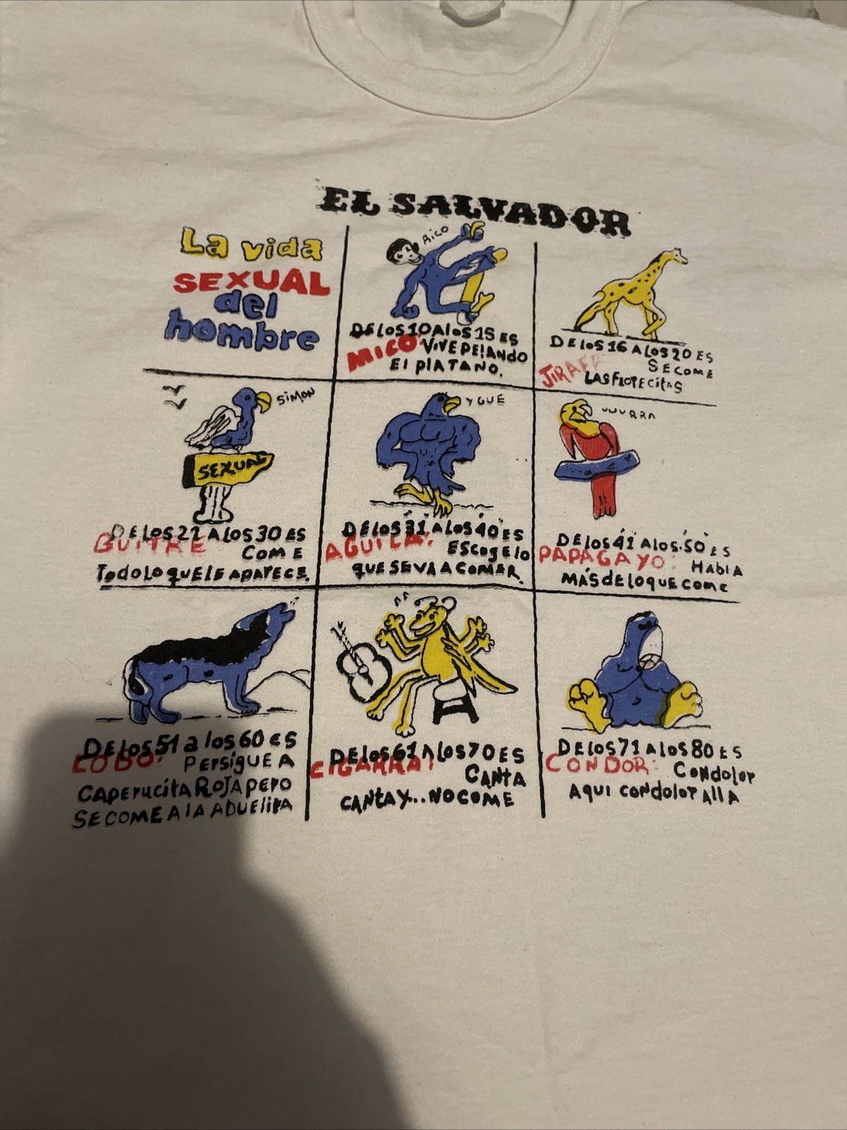 Vtg 80s 90s El Salvador Funny Parody T-Shirt Joke Grunge Single Stitch SZ Large