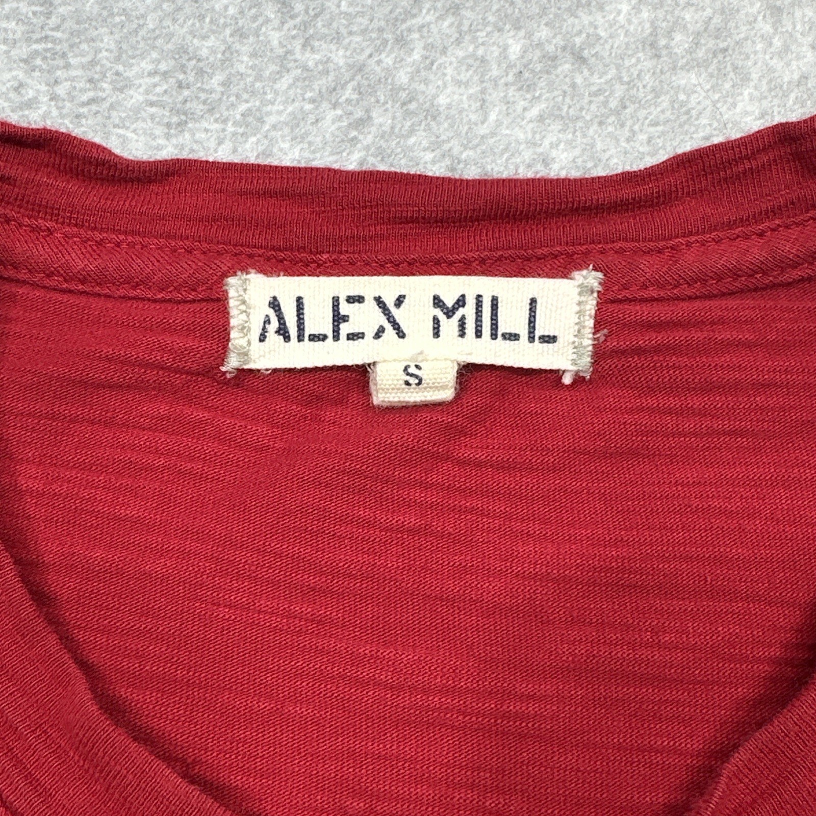 Alex Mill Shirt Small Red Stripe Preppy Style Everyday Casual Cotton Retro Tee