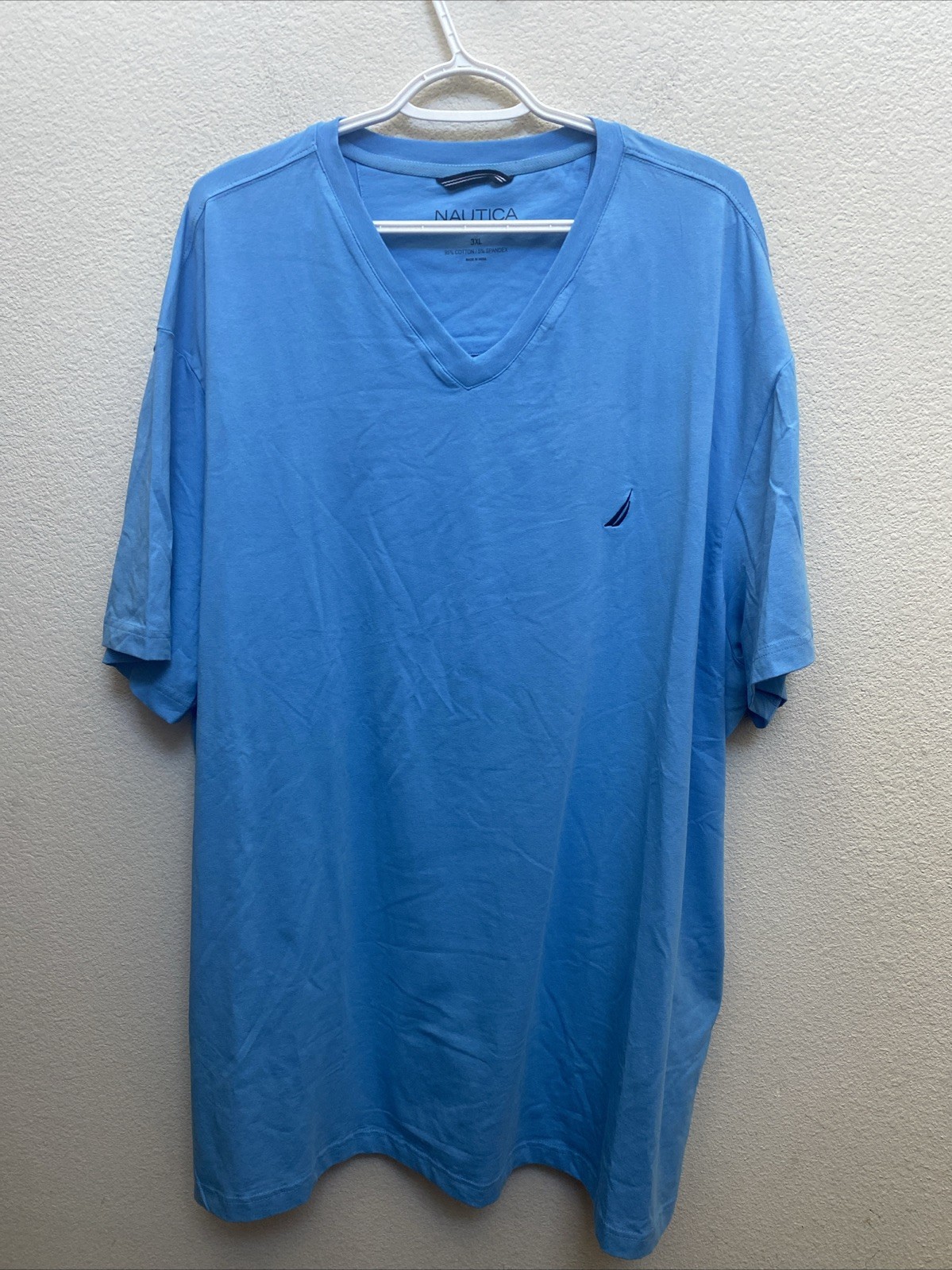 NEW Nautica Performance Mens Blue T-Shirt 3XL V Neck Short Sleeve NWT $44.50