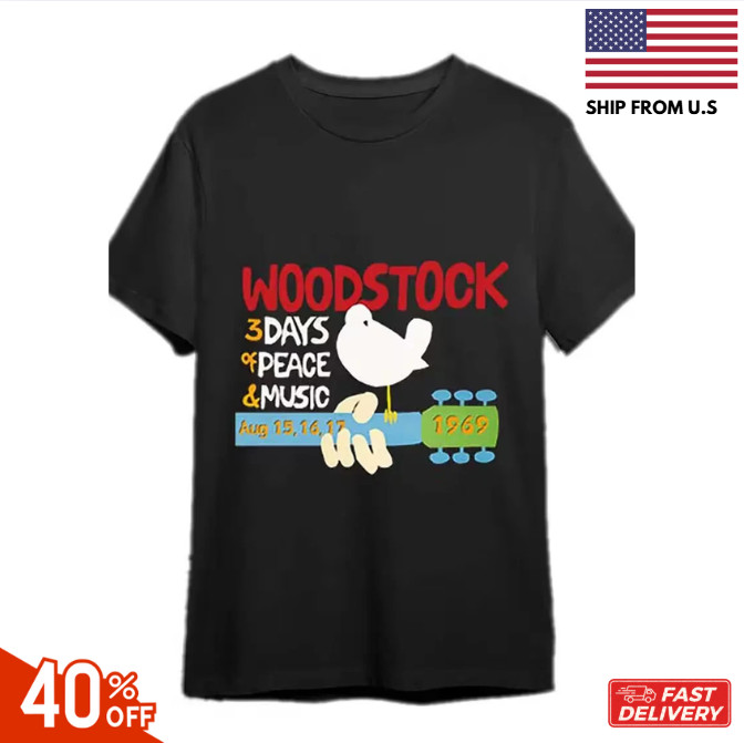 Woodstock, 3 Days of Peace and Music Woodstock T-shirt reprint sale hot item !!!