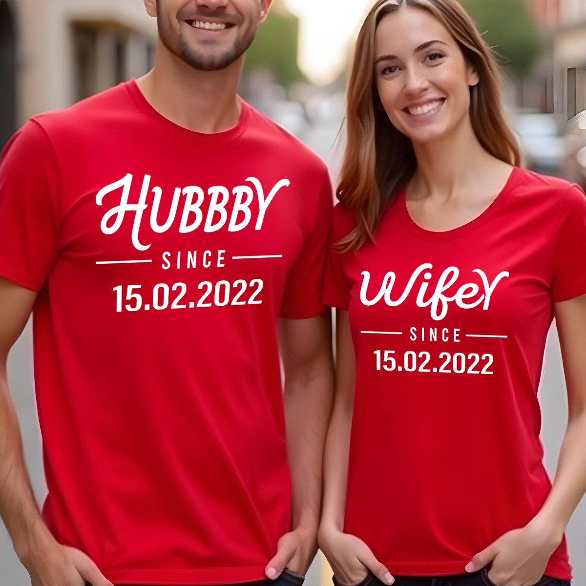 Husband Wife Personalised Matching Couple Tshirts Wedding Gift Anniversary