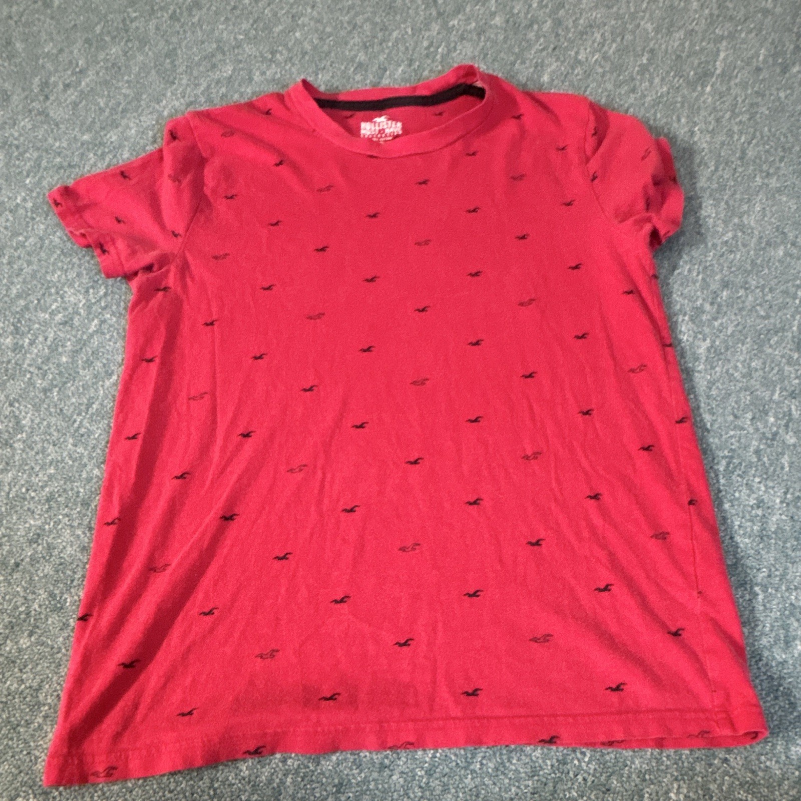 Hollister Must-Have Collection Red Logo Crew Neck Short Sleeve Cotton Tee XS