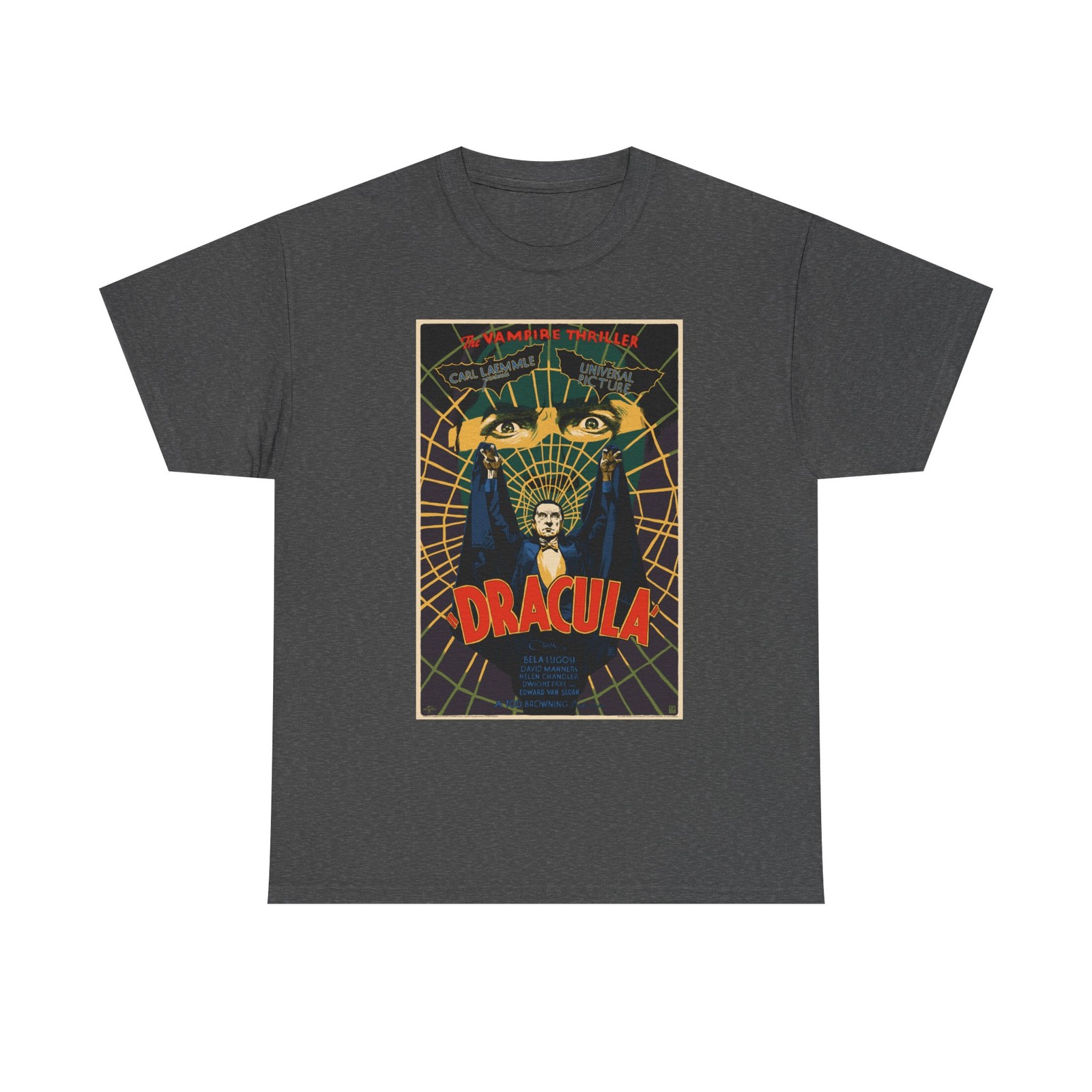 Dracula Poster Art T-Shirt | Vintage Horror Movie Tee Halloween Bela Lugosi