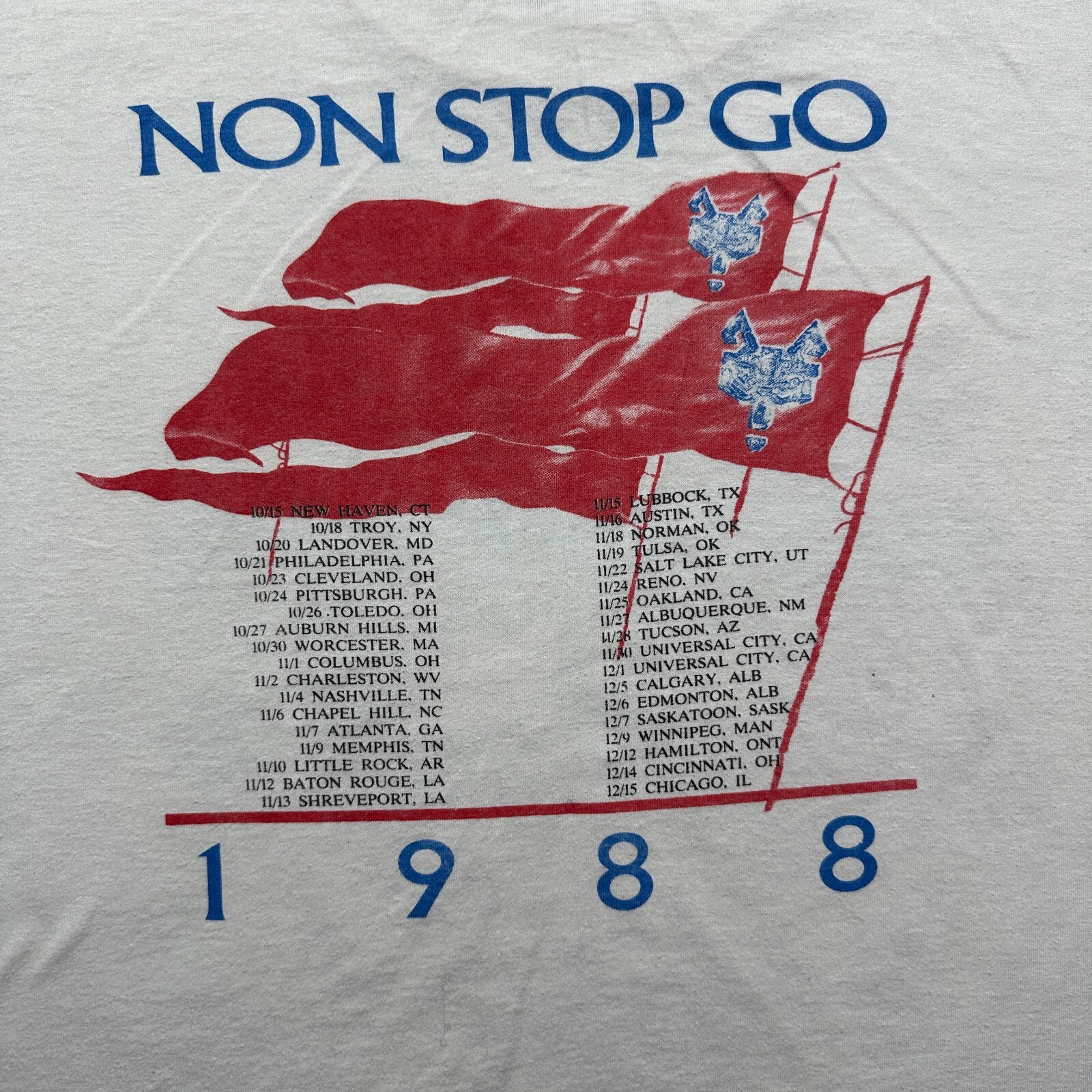 Vintage Robert Plant Non Stop Go Tour Shirt Men XL White 1988 Spring Ford
