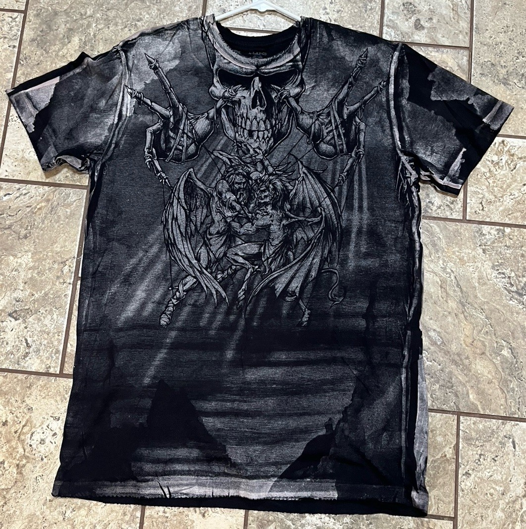 Mens Affliction Shirt Size Xl Puppet Master Good Vs Evil