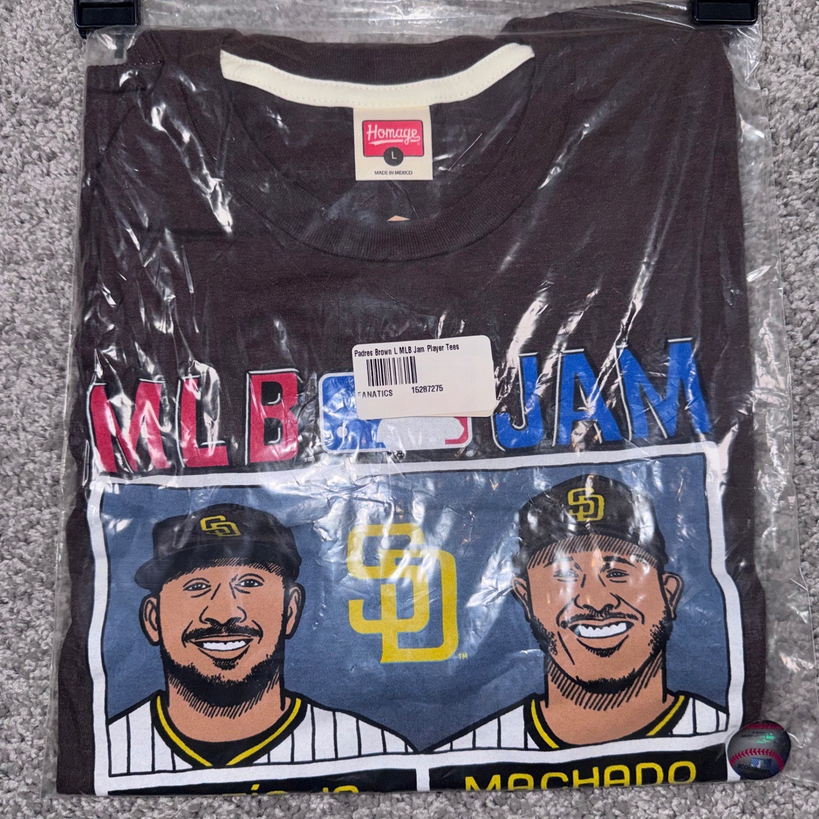 Homage MLB Jam San Diego Padres Tatis Jr Machado Mens Brown Large NEW