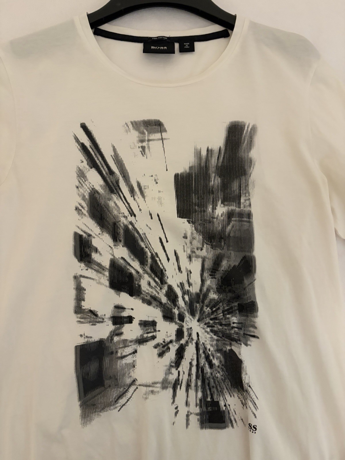 BOSS Hugo Boss Men’s Pima Cotton Jersey Graphic Logo LS Crewneck T-Shirt M
