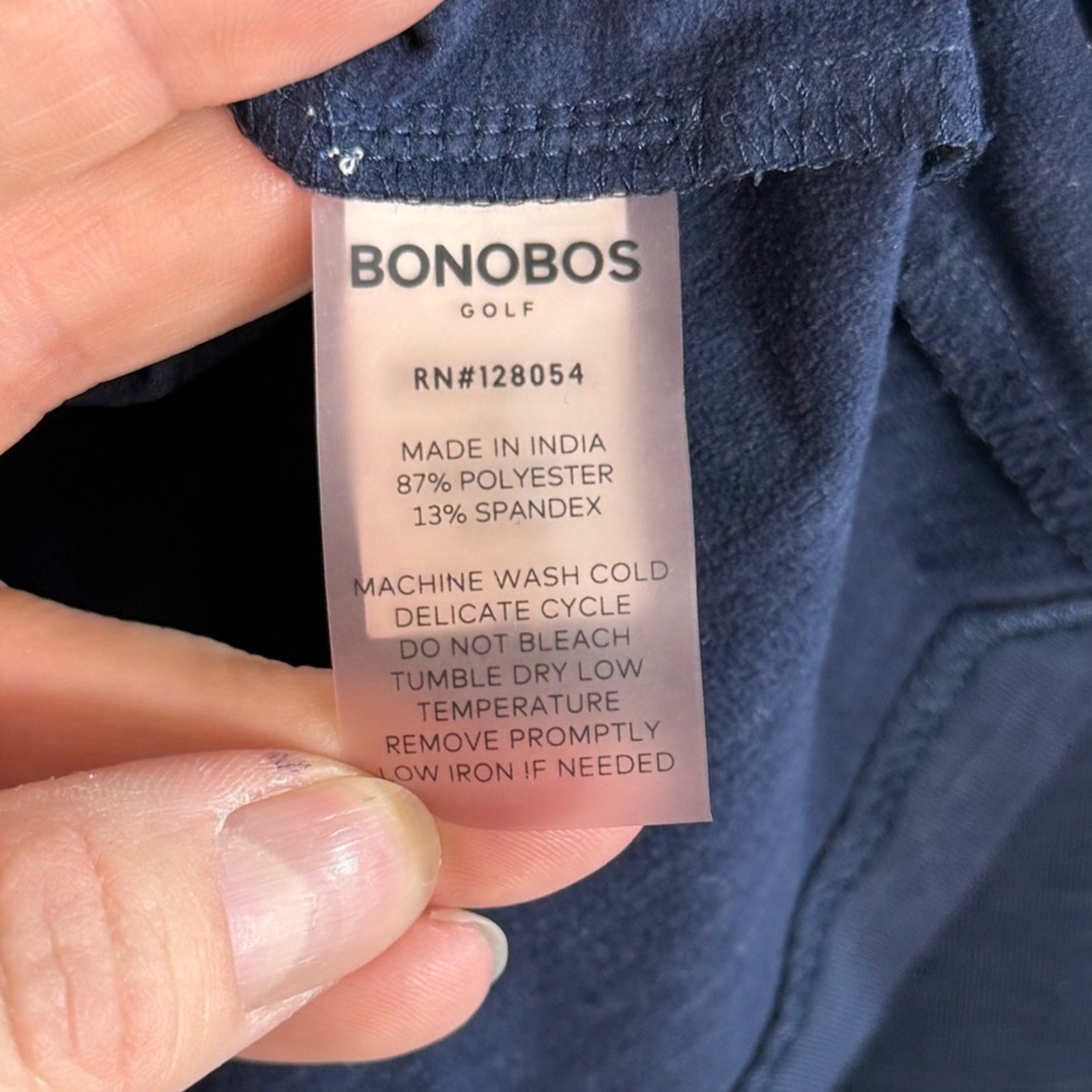 Bonobos Golf Slim Fit Long Sleeve T-shirt Dark Blue Logo Casual Weekends Large