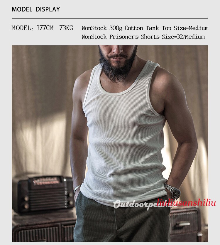 NON STOCK Men Cotton Basic Tank Top Slim Casual Ribbed Sleeveless T-Shirt Beach