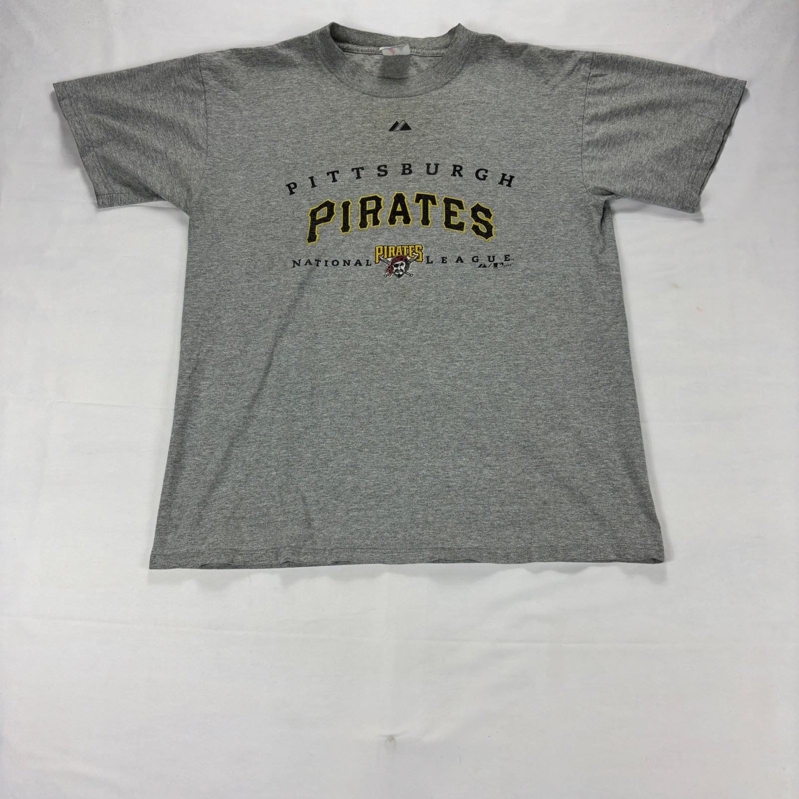 VTG Pittsburgh Pirates Baseball TShirt Mens Large Gray National League Majestic