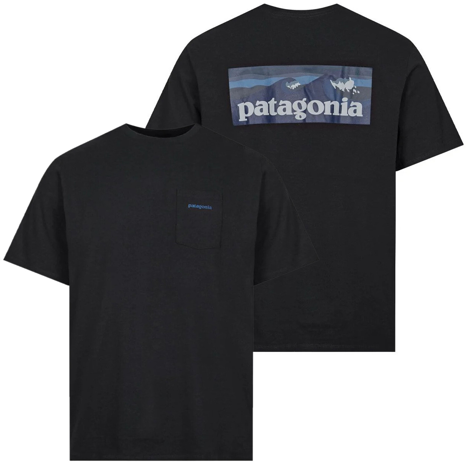 Patagonia Mens – Boardshort Logo Pocket Responsibili-Tee T-shirt – Ink Black